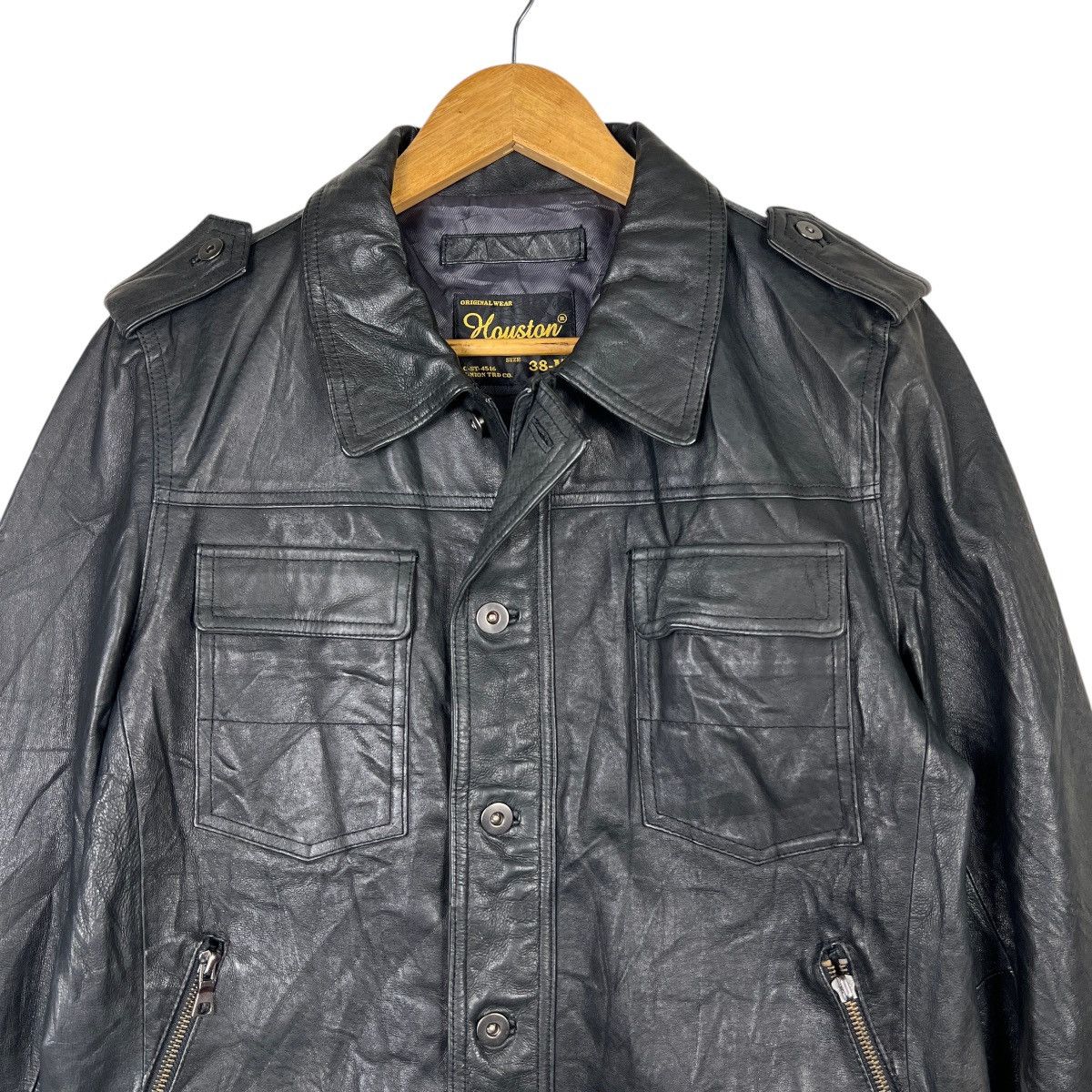 Japanese Brand Vintage Houston PigSkin Leather Trucker Jacket Union Made Size US M / EU 48-50 / 2 - 4 Thumbnail
