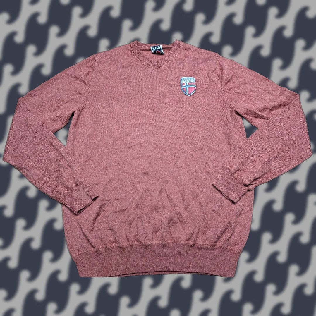 Helly Hansen Helly Hansen Mens Brown Sweater XL Wool Blend V-Neck Jumper Pullover Sweater Size US XL / EU 56 / 4 - 1 Thumbnail