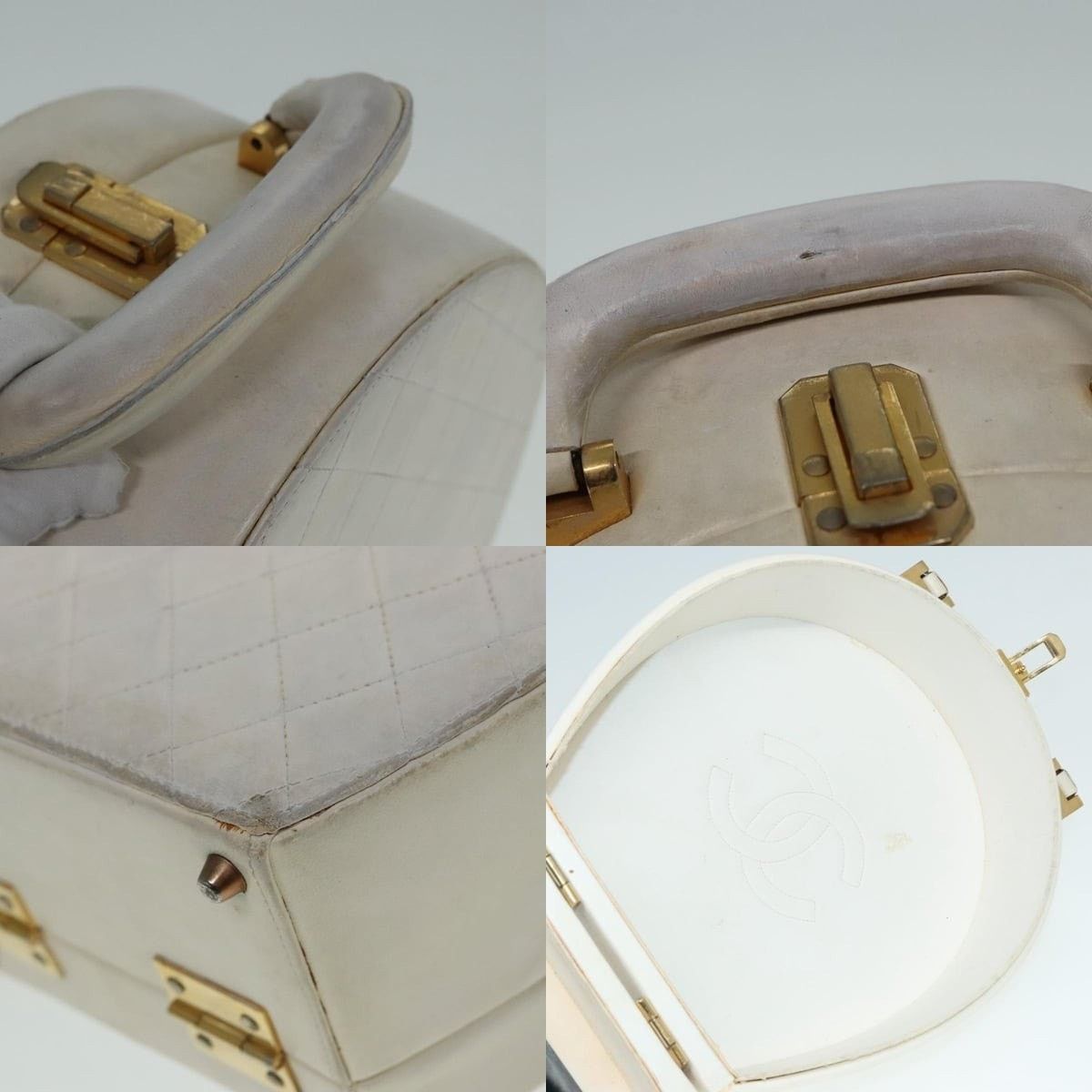 Chanel Chanel Vanity Handbag Leather White CC Size ONE SIZE - 4 Thumbnail
