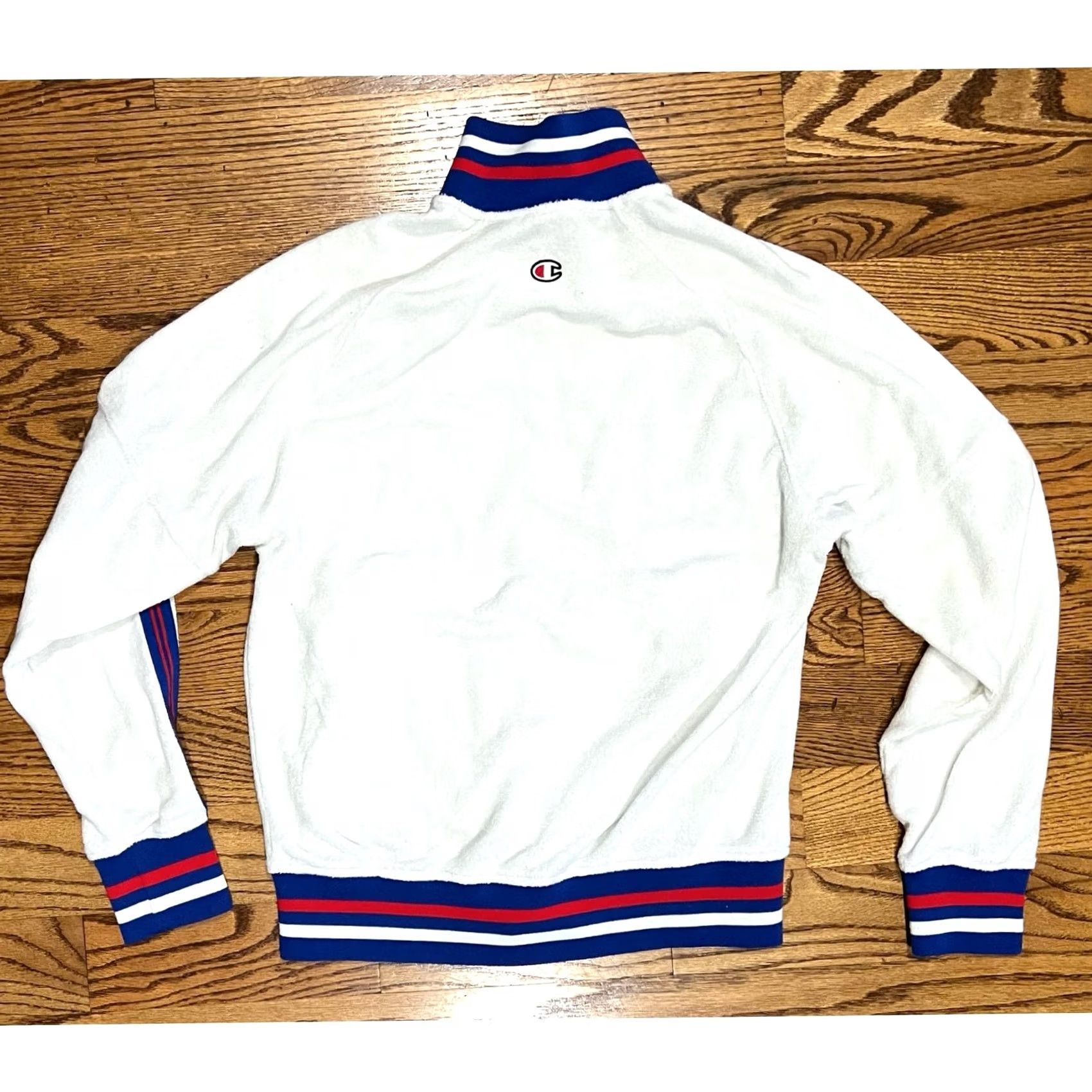 Champion VINTAGE Champion Track Jacket White Full Zip Retro Terry Cloth Mens S Blue Red Jacket Size US S / EU 44-46 / 1 - 3 Thumbnail