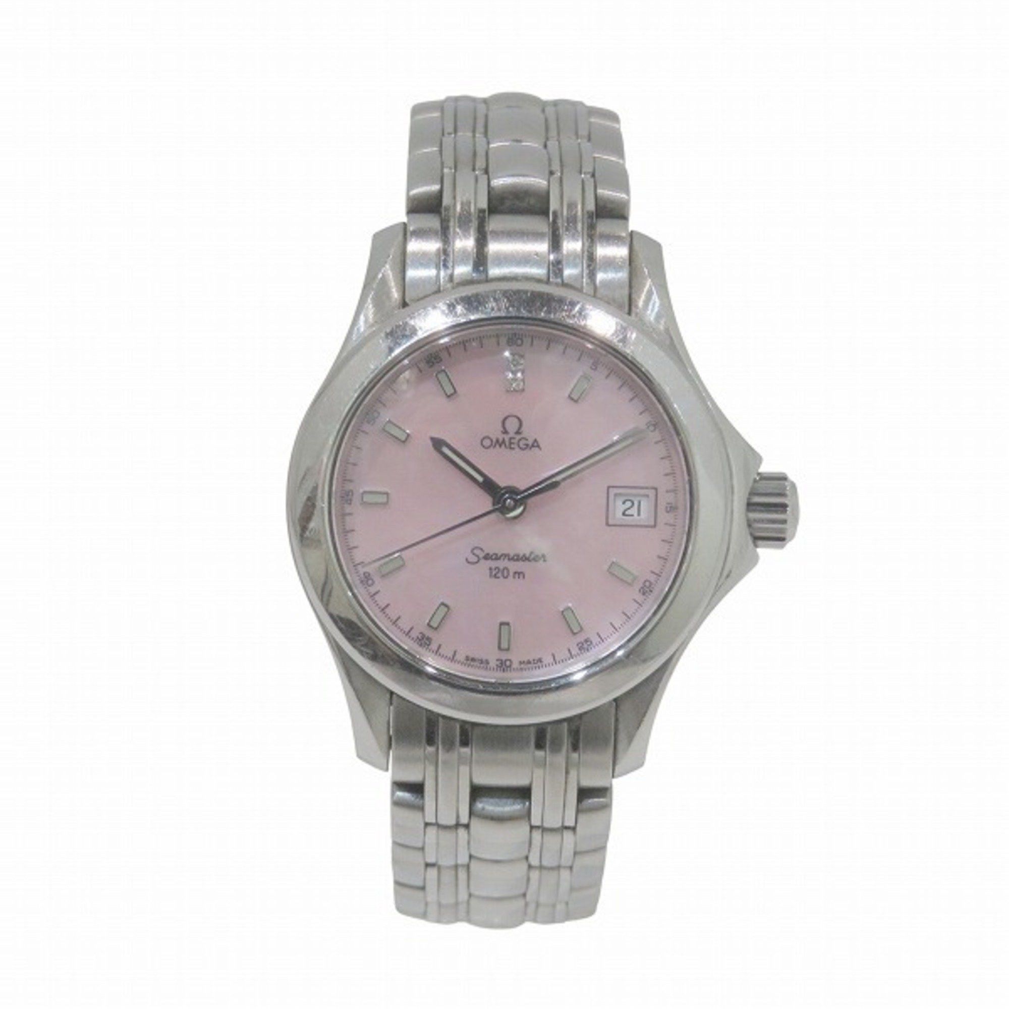 Omega Seamaster 120M Quartz Pink Shell with Diamonds - Main Image