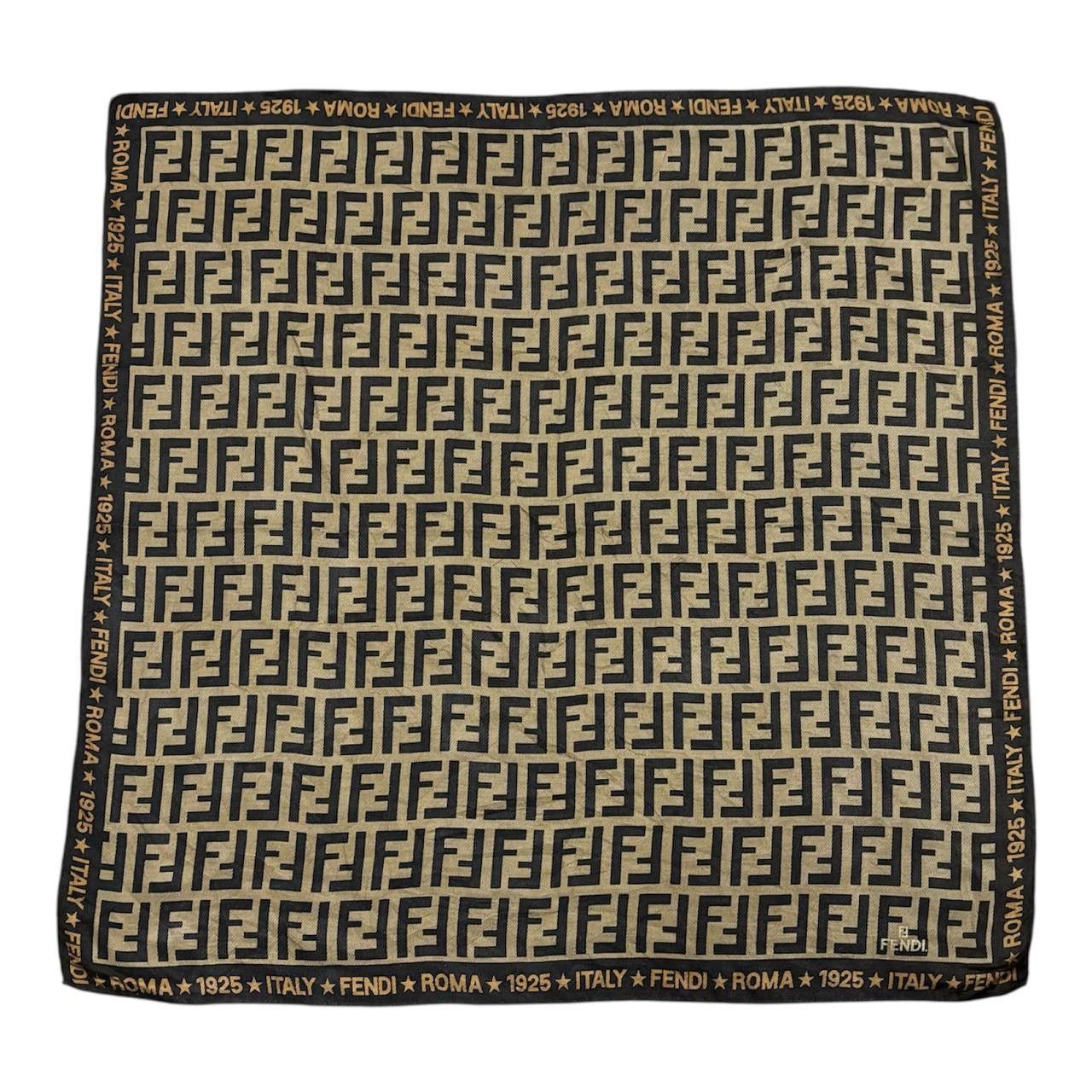 Fendi Fendi FF Zucca Monogram Square Silk Scarf Neckerchief Size ONE SIZE - 1 Thumbnail