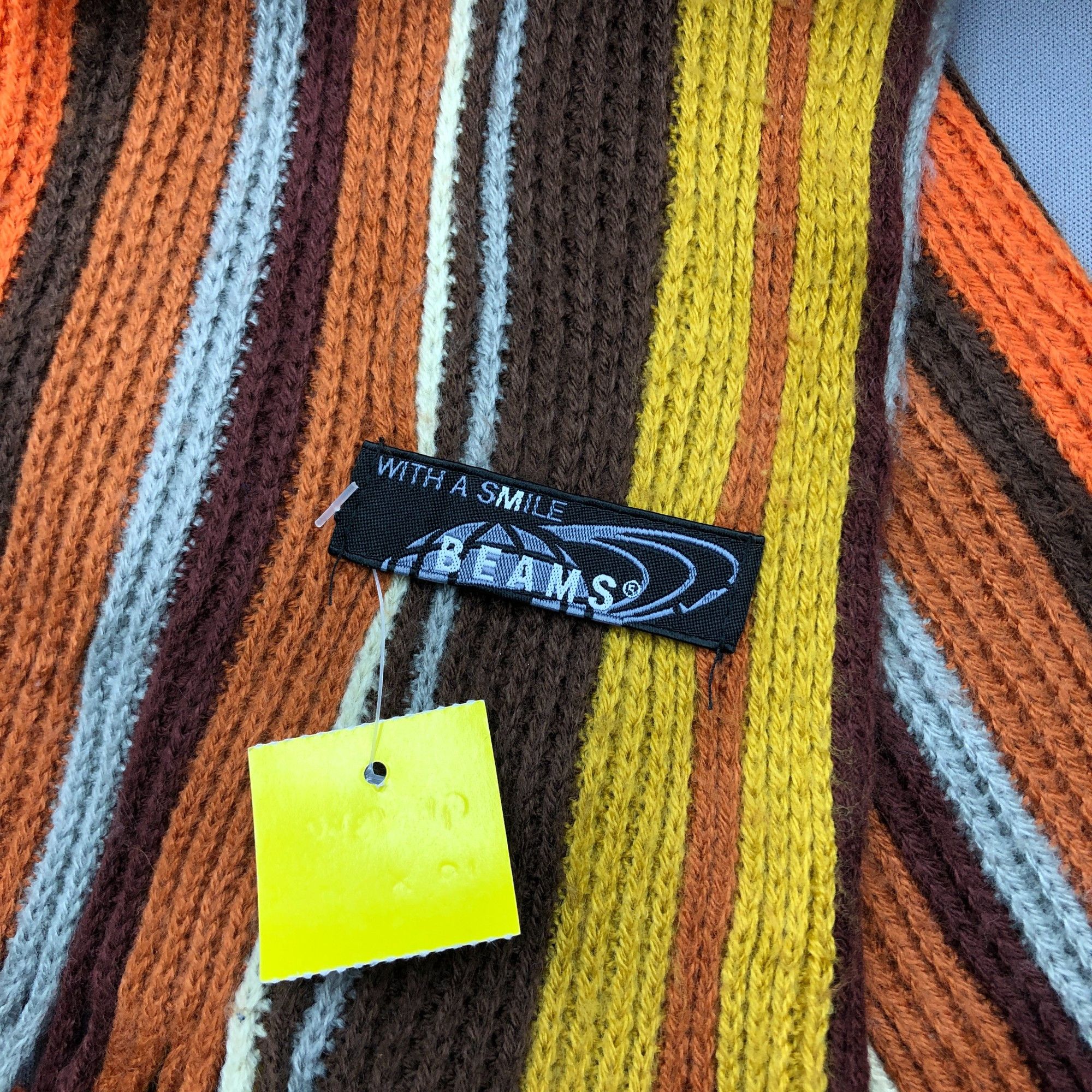 Beams Plus Vintage Beams Scarf Muffler Wool Ribbed Knit Winter Scarves Size ONE SIZE - 4 Thumbnail