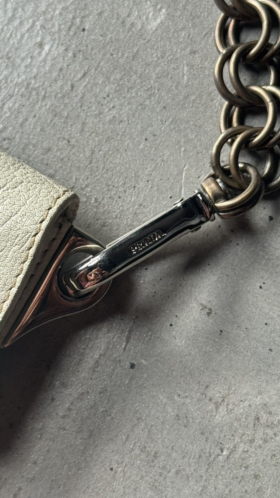 Prada PRADA Buffalo Metal Foldover Pushlock Chain Shoulder Bag Size ONE SIZE - 7 Thumbnail