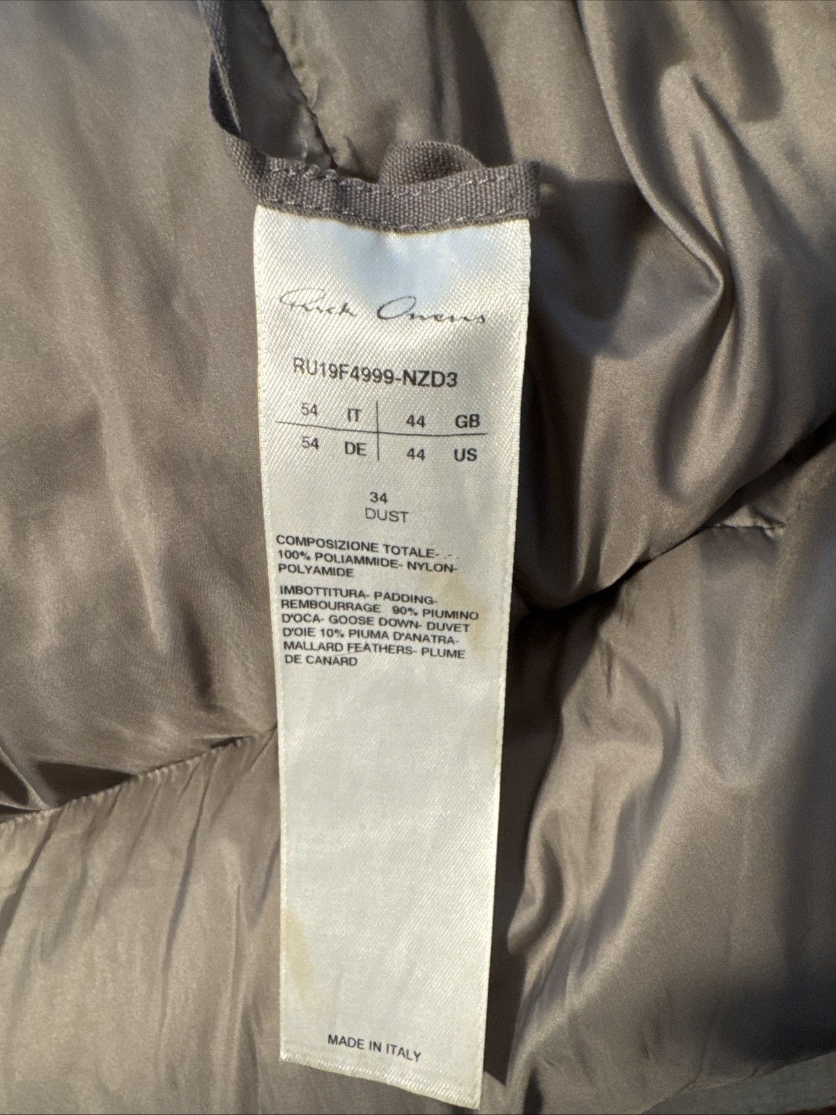 Rick Owens Rick Owens Larry F/W 19 Long sleeveless down vest Size US L / EU 52-54 / 3 - 3 Thumbnail