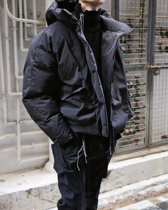 image of The Viridi Anne New $3K+ Jp 4 Us L/m Olmetex Down Jacket in Charcoal Black, Men's (Size Large)