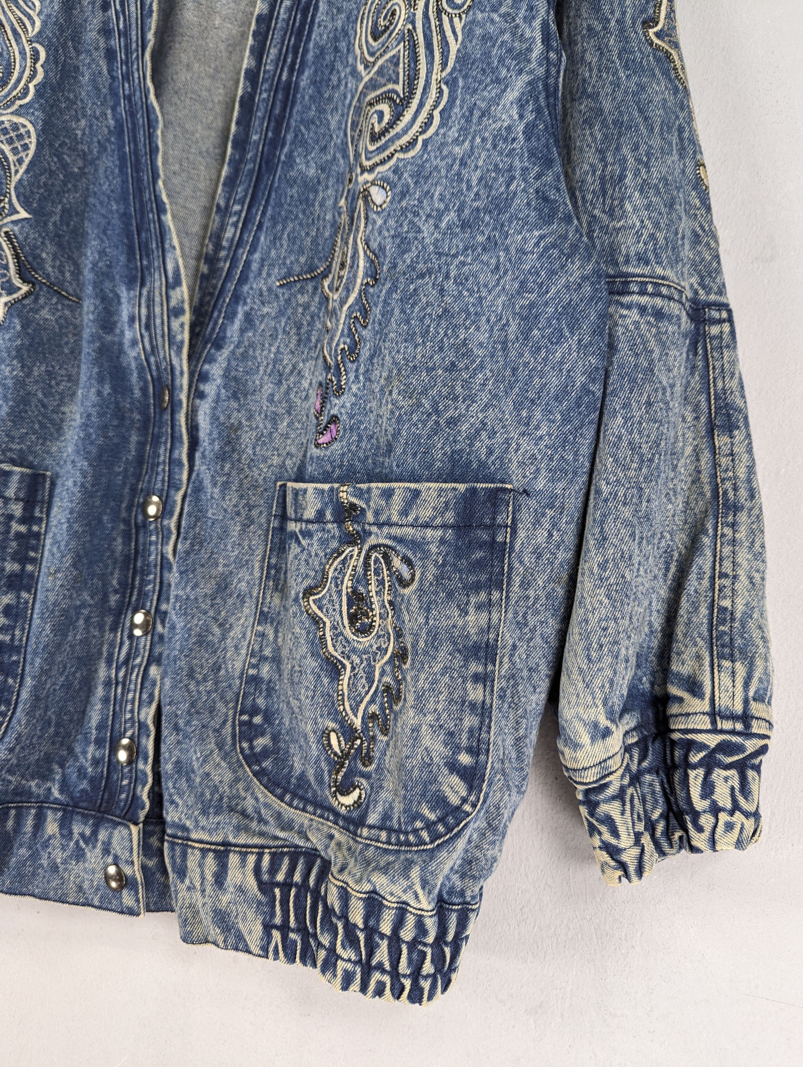 Vintage Corrose Cardigan Embroidery Denim Jacket