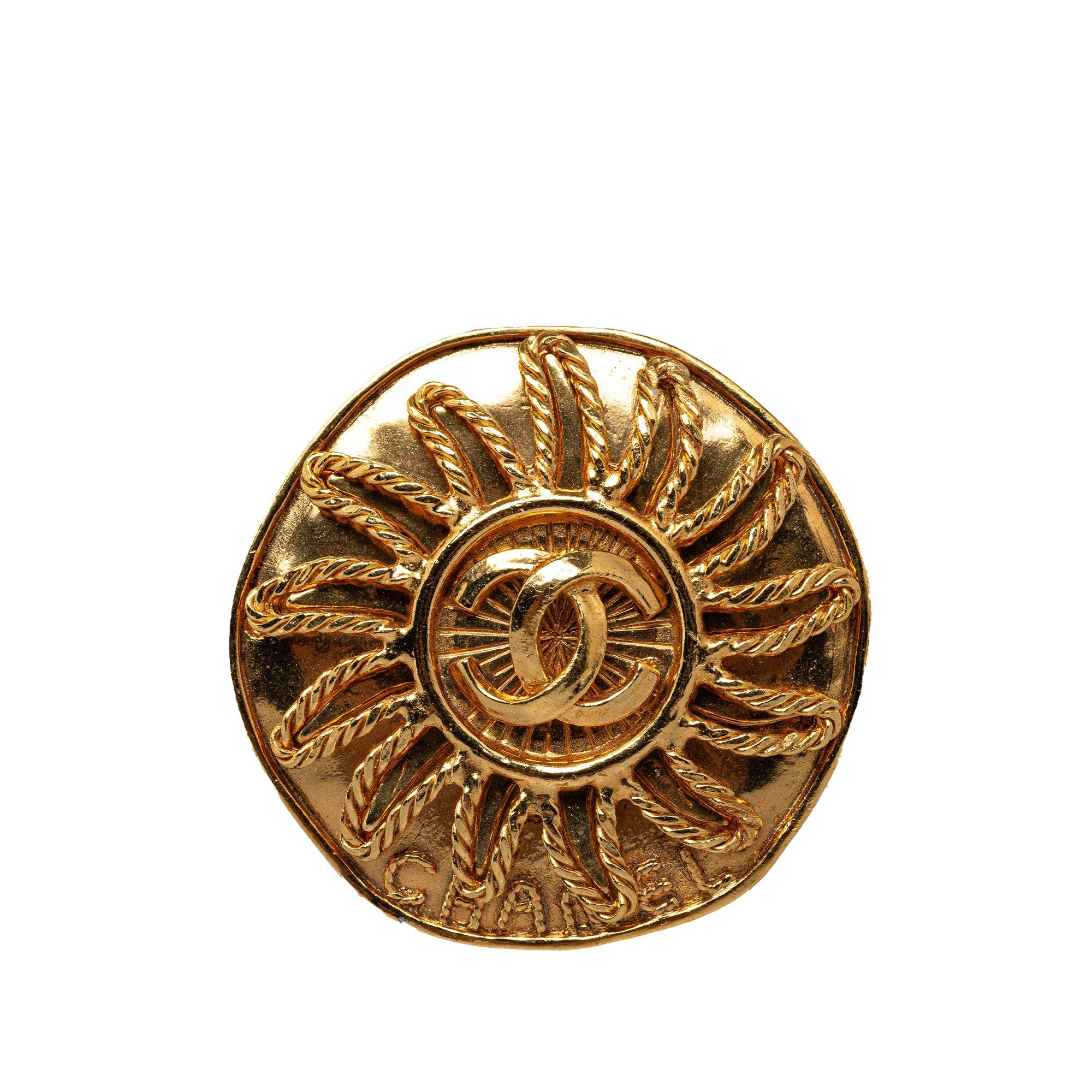 Chanel Chanel CC Brooch Gold Size ONE SIZE - 1 Thumbnail