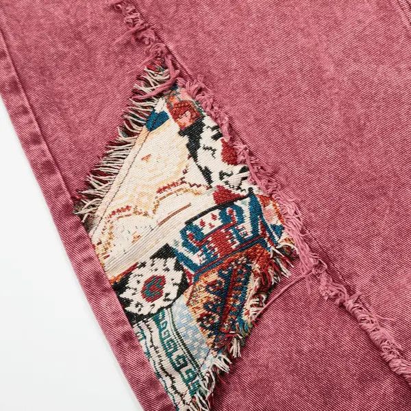Vintage Men's loose washed wide-leg patchwork scimitar jeans Size US 32 / EU 48 - 4 Thumbnail