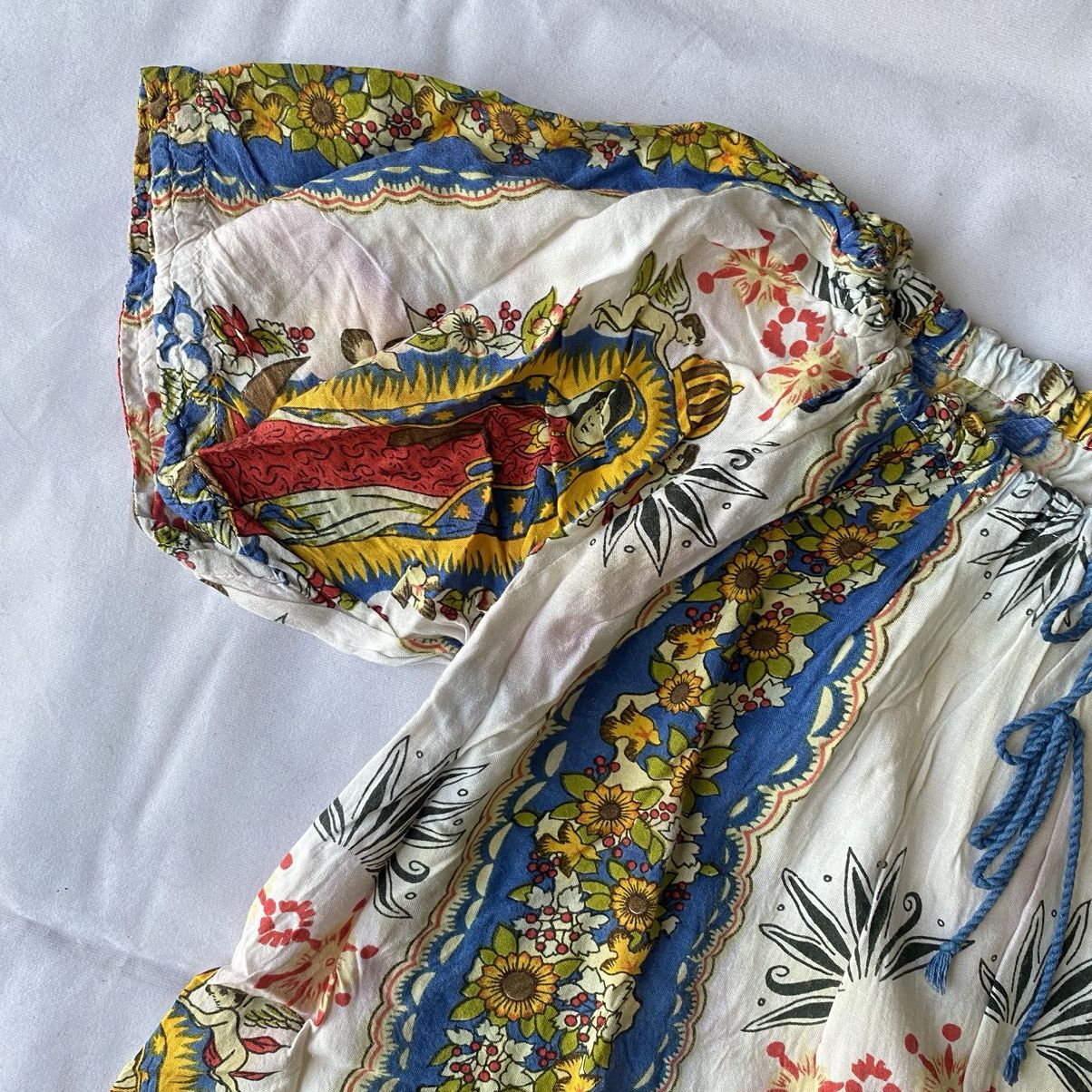 Japanese Brand × Vintage Vintage Mexican Folk Art Virgin Mary Off Shoulder Blouse Size M / US 6-8 / IT 42-44 - 3 Thumbnail