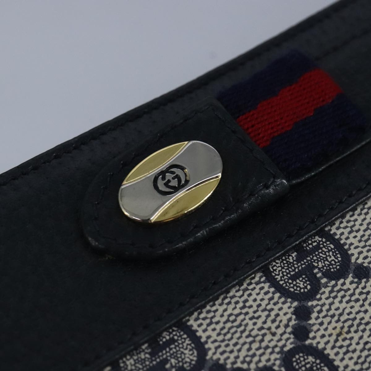 Gucci GUCCI GG Supreme Sherry Line Shoulder Bag Pvc Navy Gold Size ONE SIZE - 14 Thumbnail