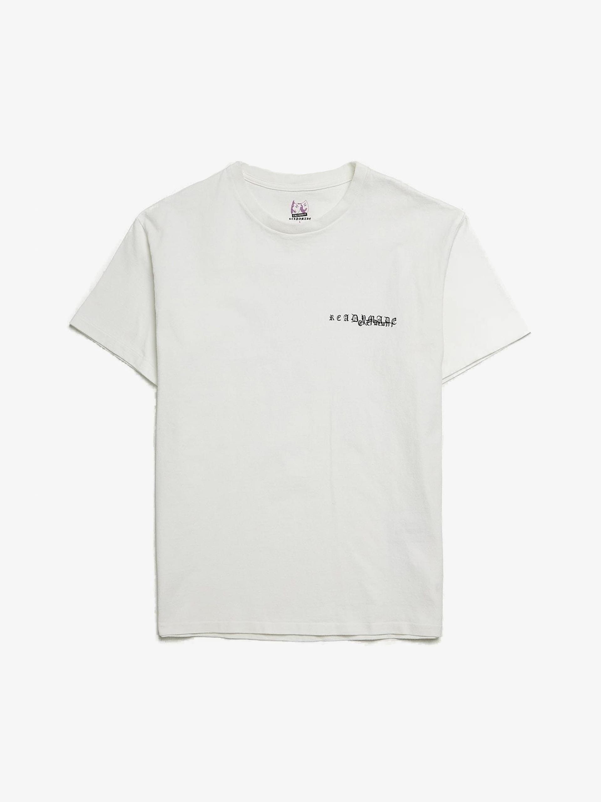 image of Readymade White Logo Printed Cotton T Shirt, Men's (Size Large)