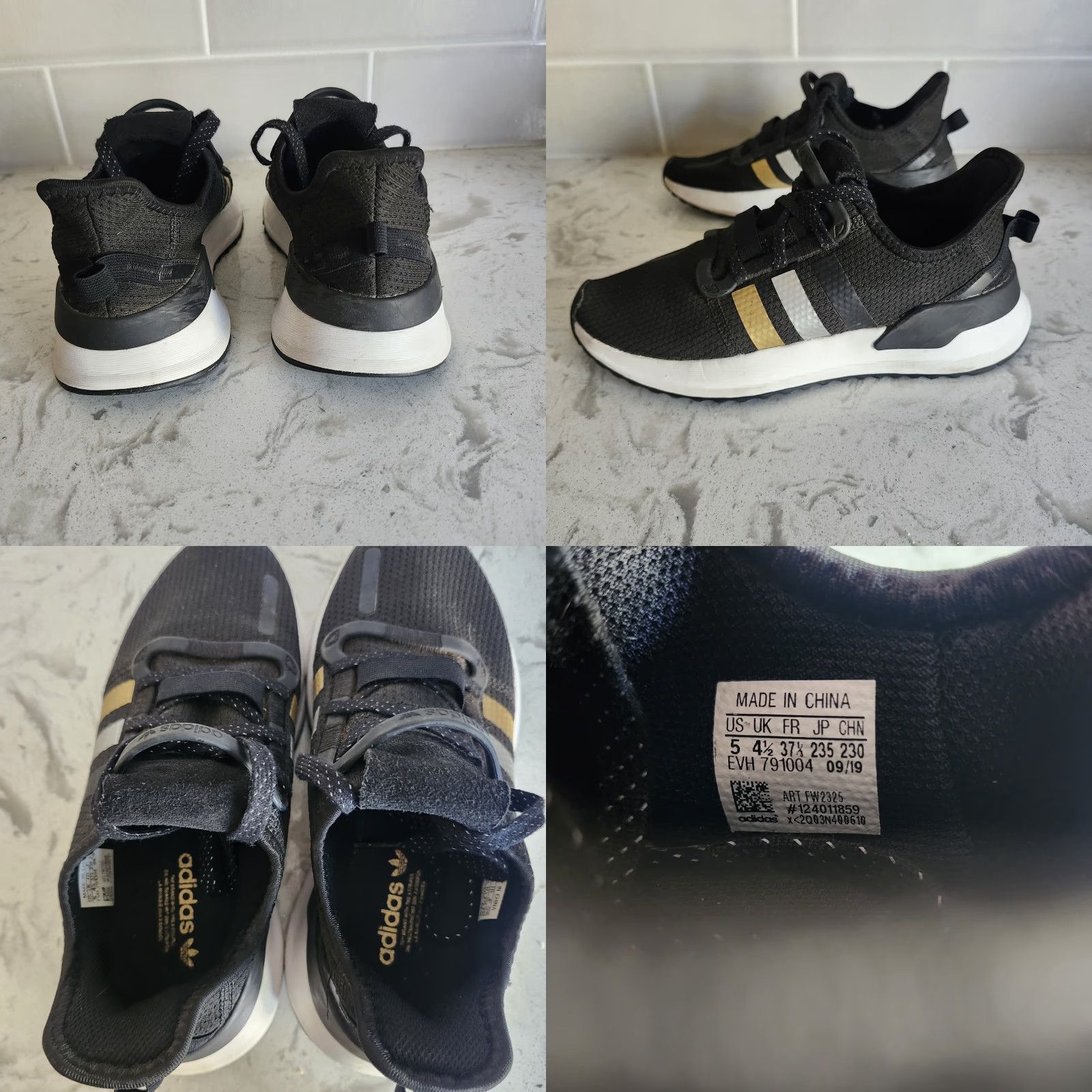 Adidas Adidas U_Path Run FW2325 Black Gold Sneakers Womens Size 5 Shoe Casual Activewear Girls Womens Size US 5 / IT 35 - 8 Thumbnail