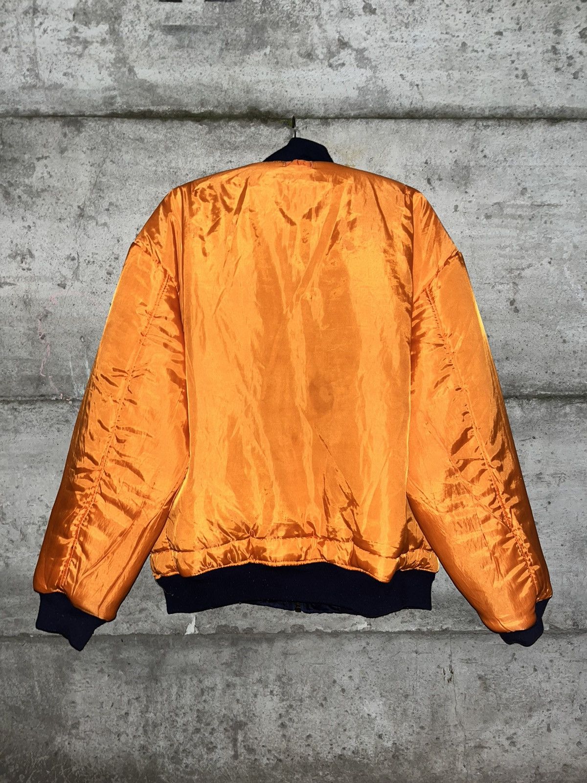 Alpha Industries 90s Korean Reversible Baggy Navy Bomber Winter Jacket Vtg Size US XL / EU 56 / 4 - 19 Thumbnail