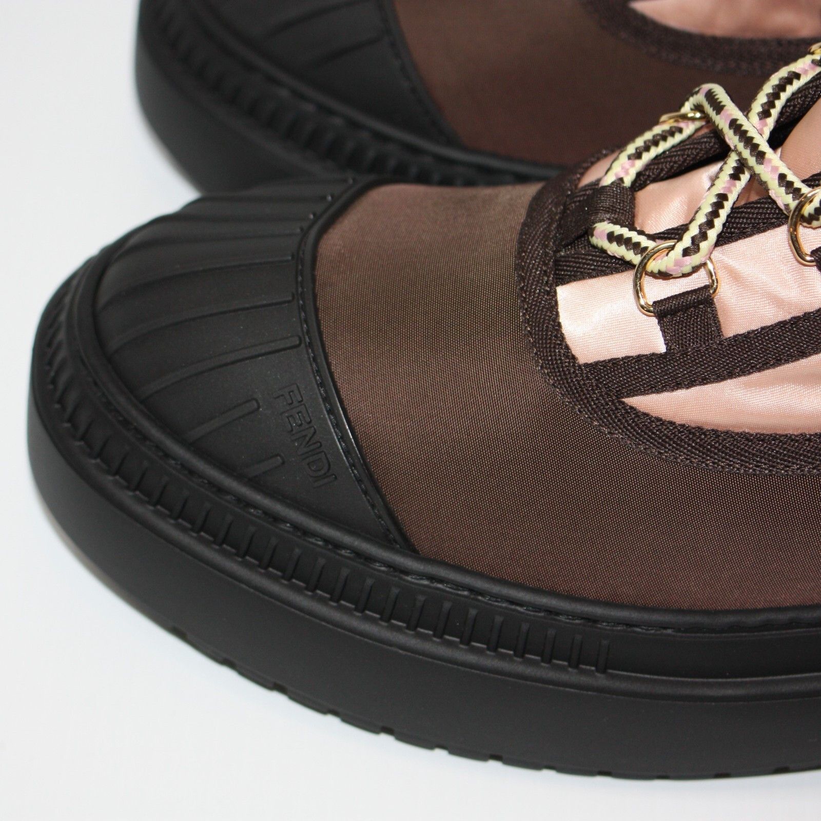 Fendi Domino Pink Nylon Biker Boots with Baguette Pocket $1450 Size US 9.5 / IT 39.5 - 7 Thumbnail