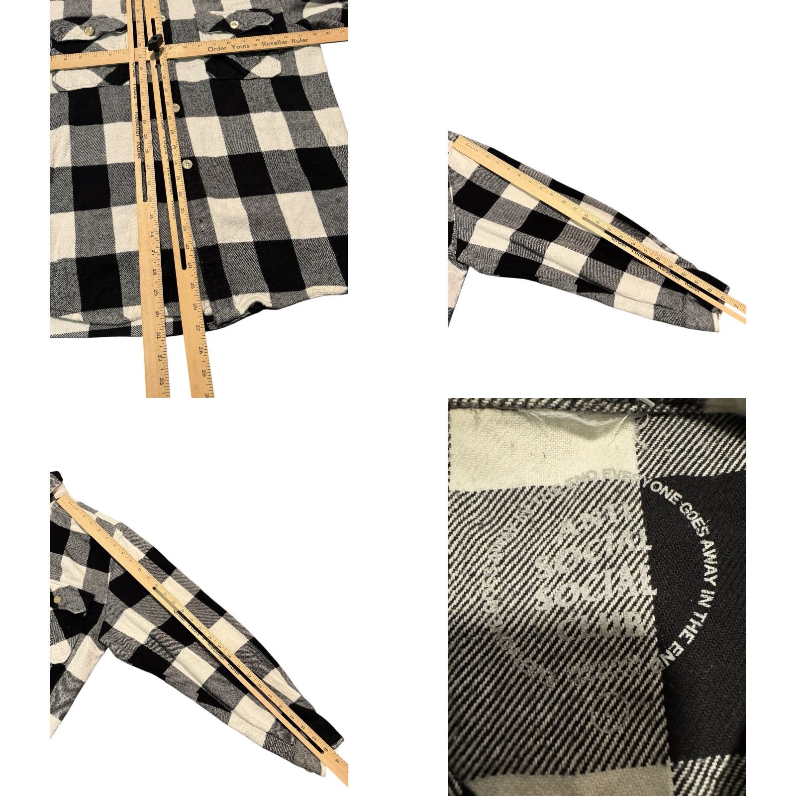 Anti Social Social Club VINTAGE Anti Social Social Club Kkoch Flannel Shirt Men's White Black Floral L Size US L / EU 52-54 / 3 - 9 Thumbnail