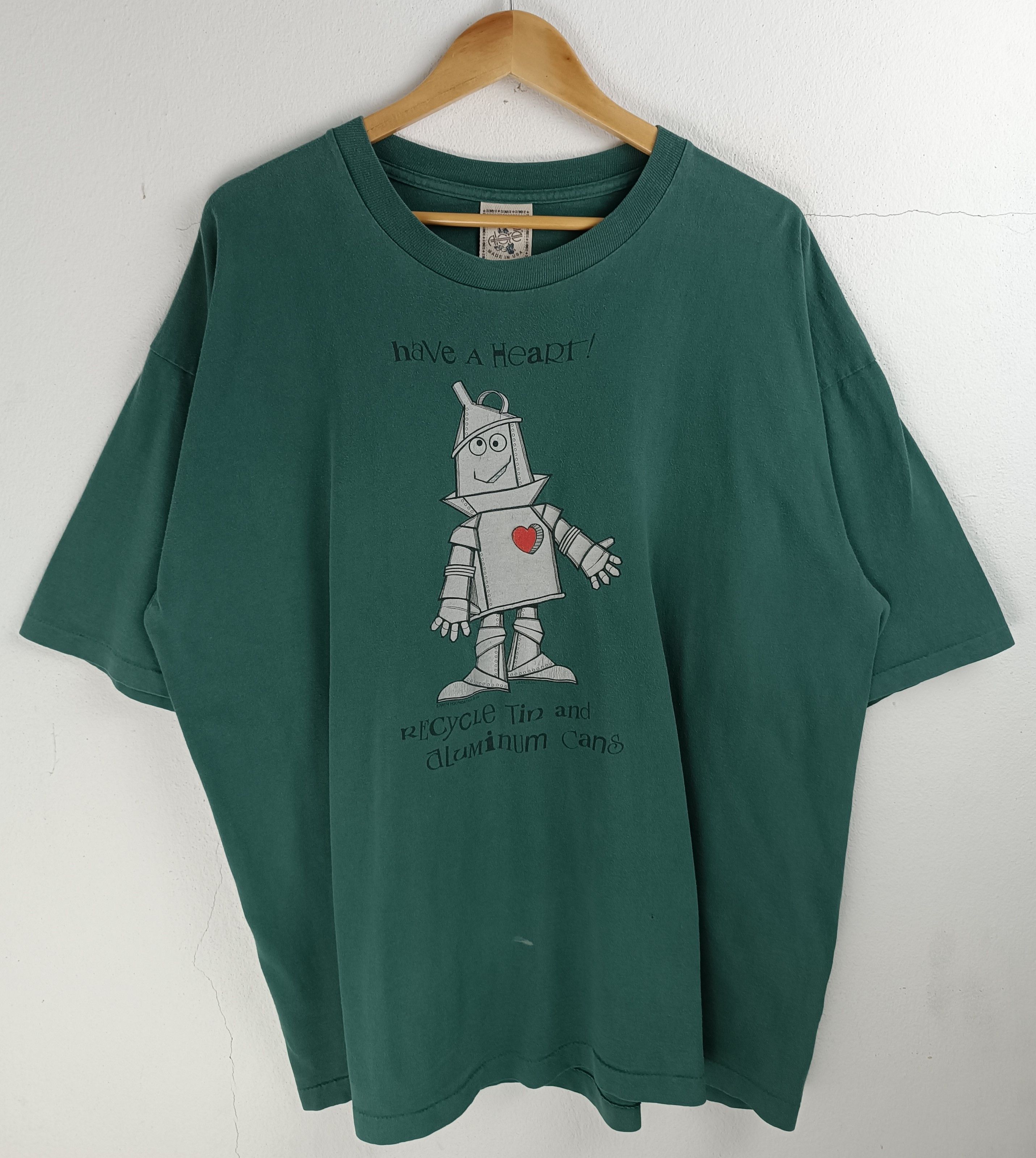 Vintage VINTAGE 90'S HAVE A HEART TIN MAN RECYCLE TEE wizard of oz Size US XXL / EU 58 / 5 - 3 Thumbnail