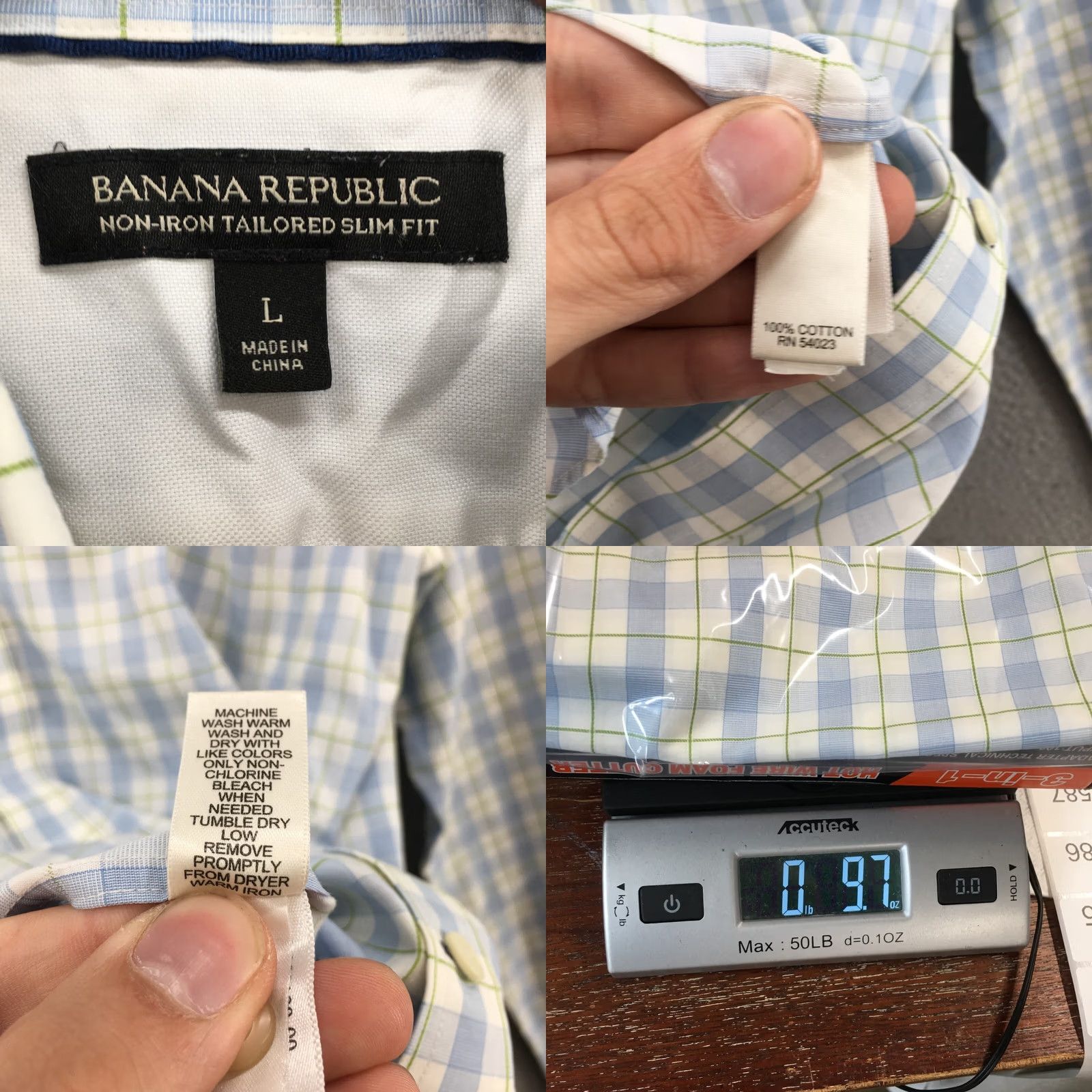 Banana Republic Banana Republic Button-Up Long Sleeve Shirt Mens L Slim Plaid Multicolor Cotton Size US L / EU 52-54 / 3 - 10 Thumbnail