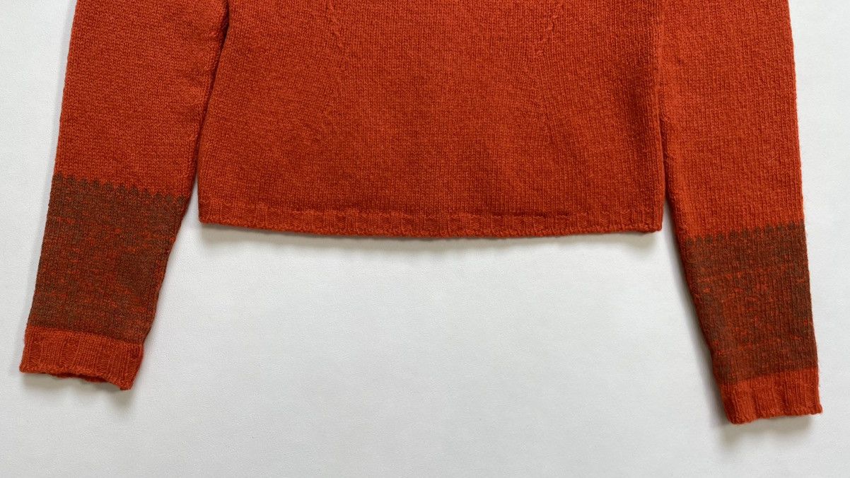 Dries Van Noten Patterned Sleeve Orange Wool Cardigan Size S / US 4 / IT 40 - 11 Thumbnail