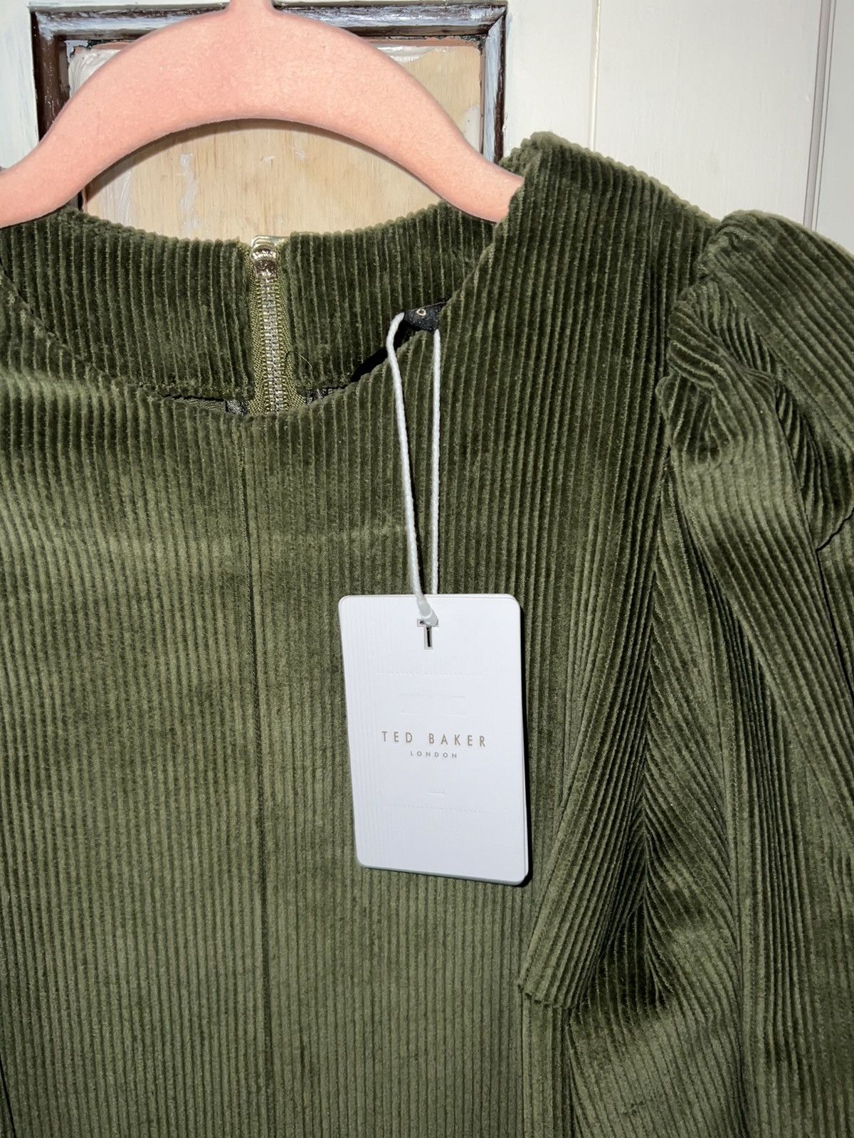 Ted Baker Ted Baker Corduroy A-Line Mini Dress – Olive – Size 0 Size XS / US 0-2 / IT 36-38 - 2 Thumbnail