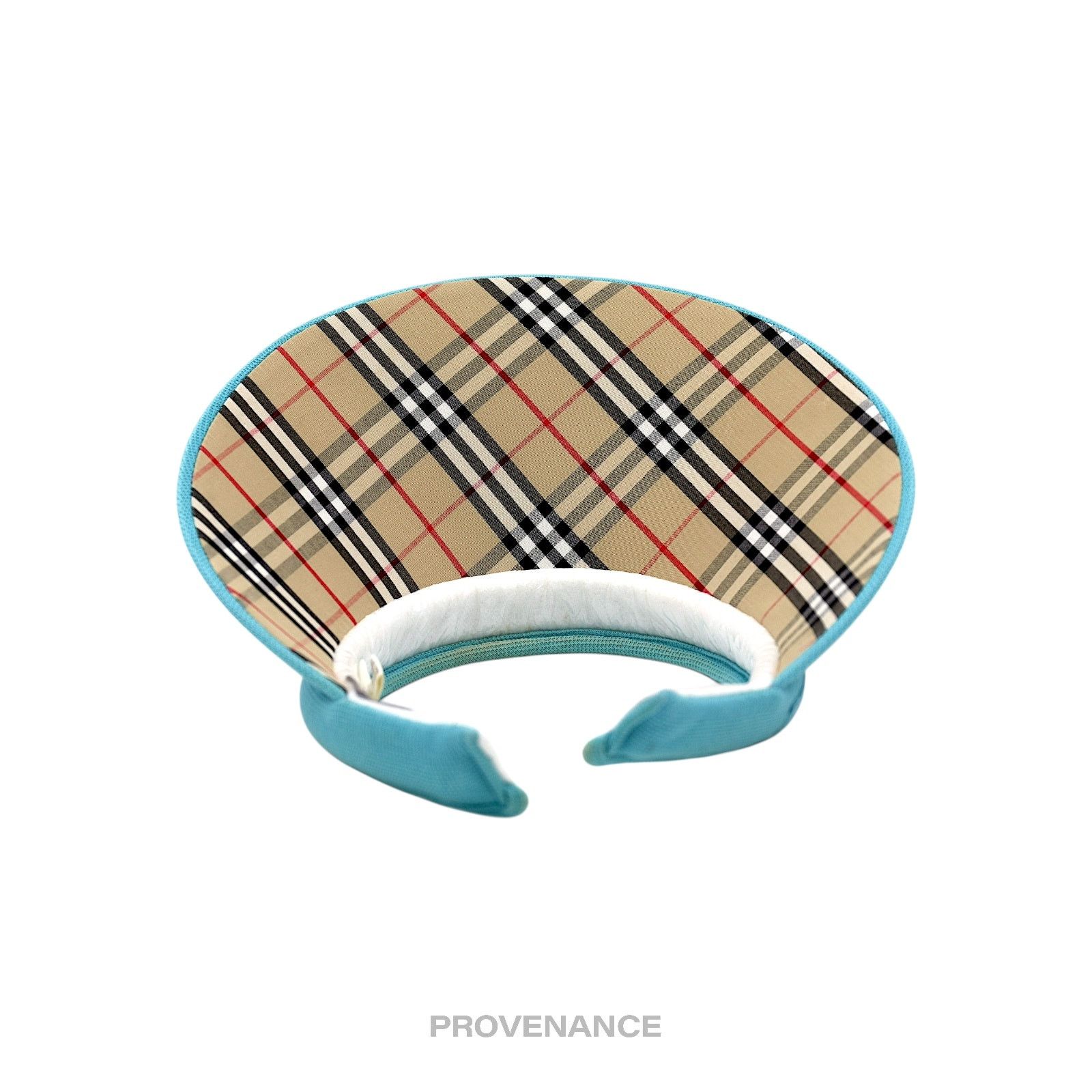 Burberry 🔴 Burberry Golf Knight Logo Visor - Sky Blue Nova Check Size ONE SIZE - 5 Thumbnail