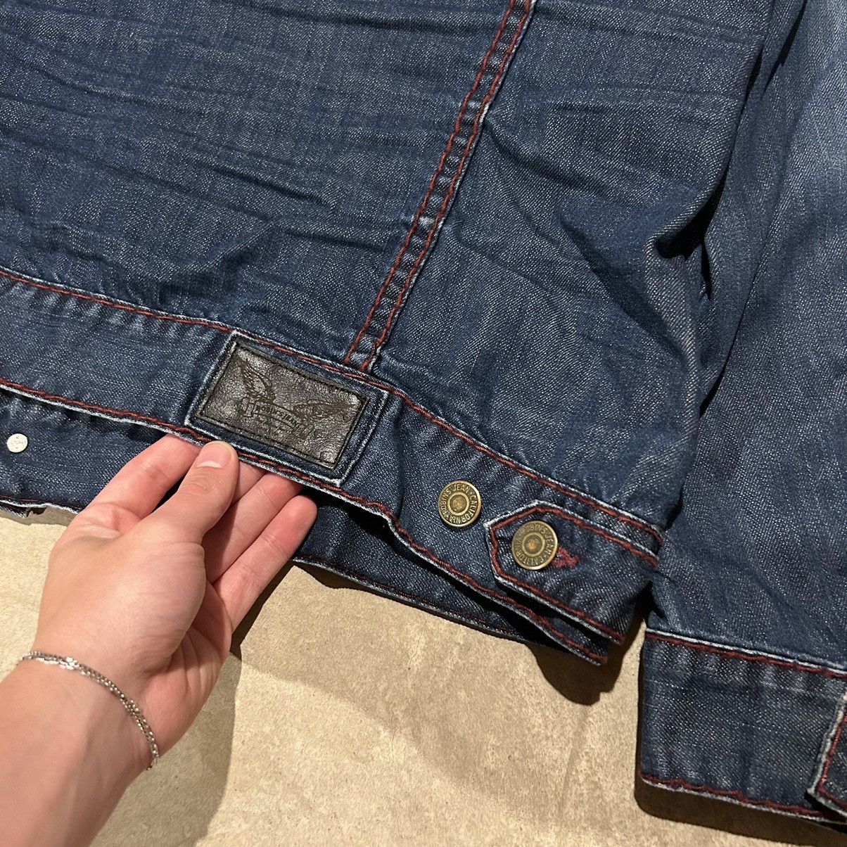 Japanese Brand × Robins Jeans × Vintage Robin’s Jeans Thick Stitch Denim Jacket Oversized Designer Size US XXL / EU 58 / 5 - 4 Thumbnail