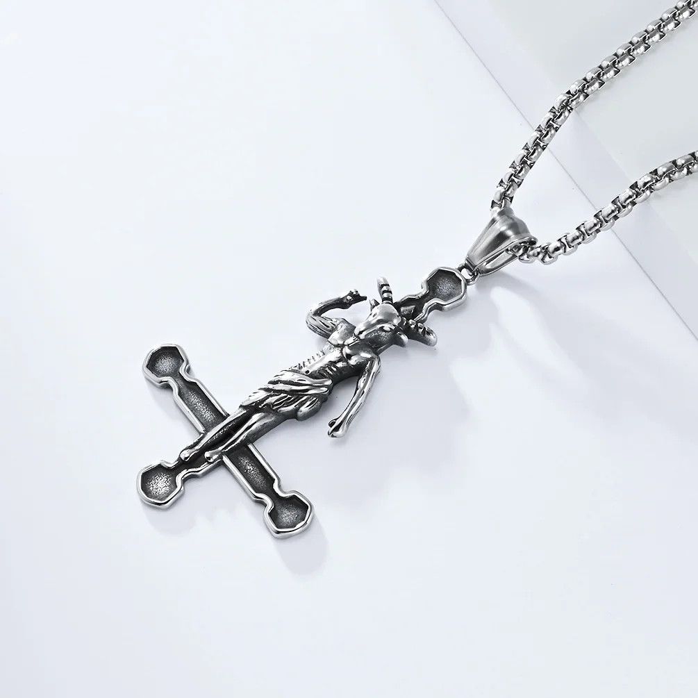 Jewelry Baphomet Goat Satanic Satan Demon Devil Statement Necklace Size ONE SIZE - 4 Thumbnail