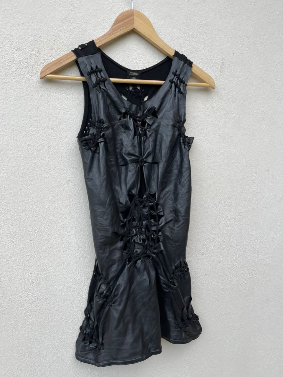Jean Paul Gaultier Jean Paul Galtier Soleil Leather And Mesh Dress Size ONE SIZE - 7 Thumbnail