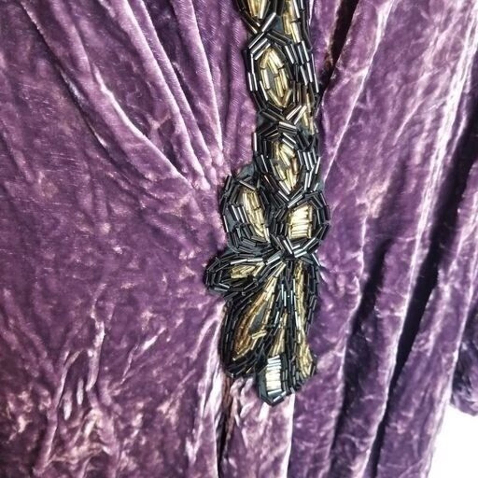 Soft Surroundings Soft Surroundings Velvet Beaded Top Whimsigoth Witchy Vamp Size M / US 6-8 / IT 42-44 - 4 Thumbnail