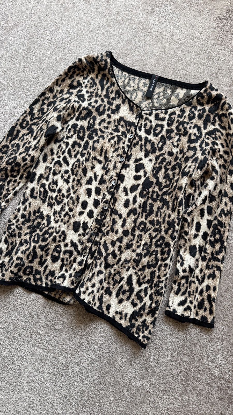 Hysteric Glamour Marc Cain Leopard Animal Pattern Mesh Cardigan Cavalli Vibe Size M / US 6-8 / IT 42-44 - 2 Thumbnail