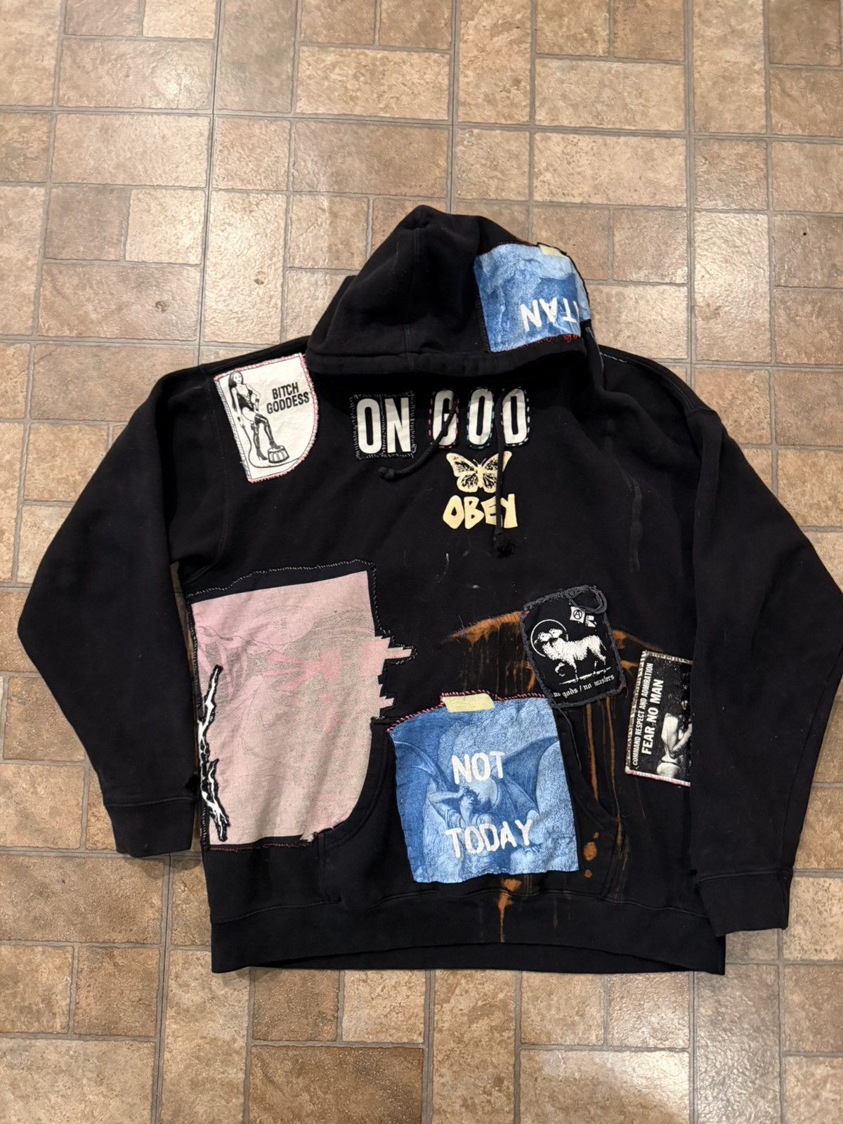 Obey OBEY “ON GOD” patch-work hoodie Size US XXL / EU 58 / 5 - 1 Thumbnail