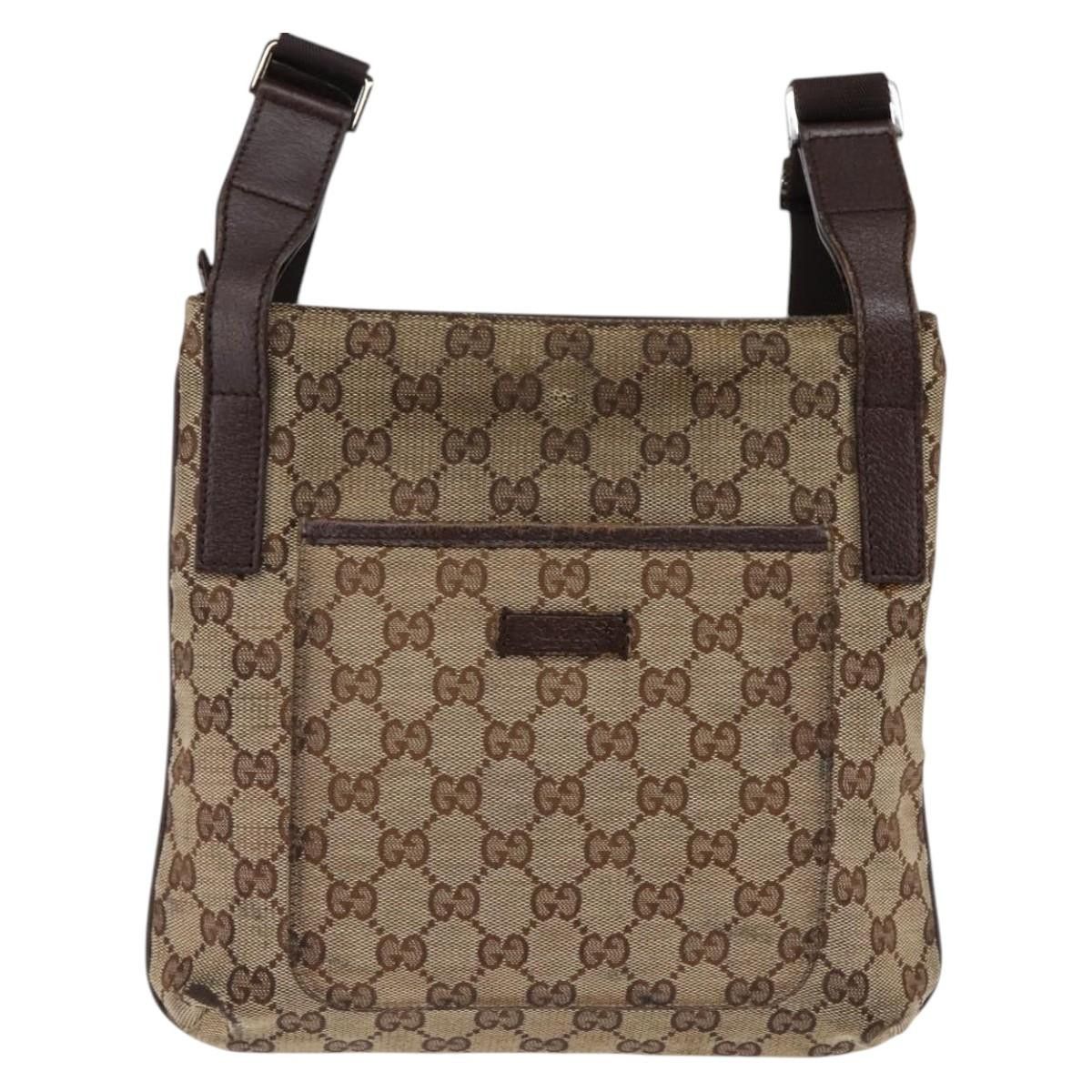 Gucci GUCCI GG Canvas Shoulder Bag Beige Silver Size ONE SIZE - 2 Thumbnail