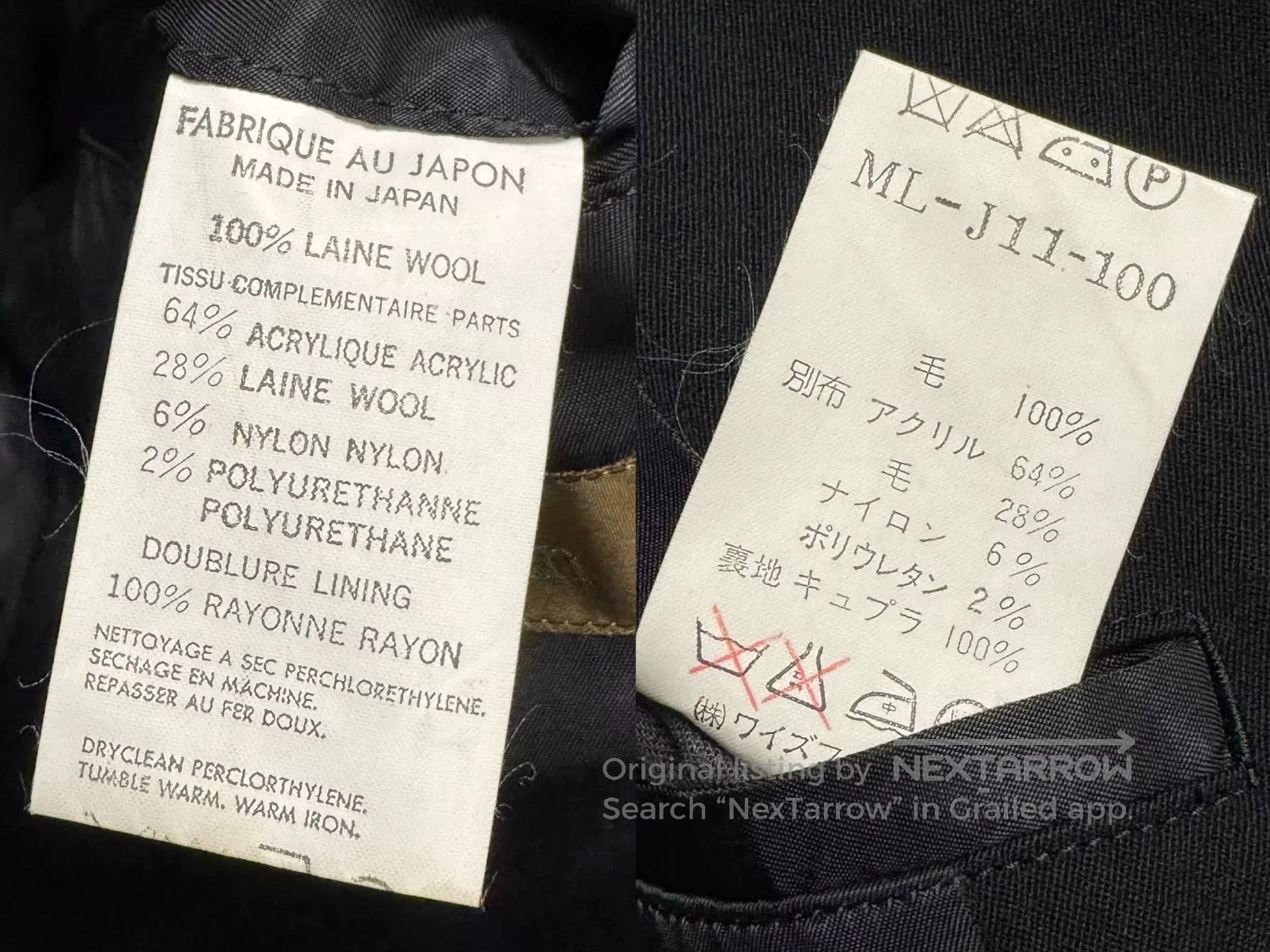 Y's for Men Yohji Yamamoto 90s Two. Size US L / EU 52-54 / 3 - 6 Thumbnail
