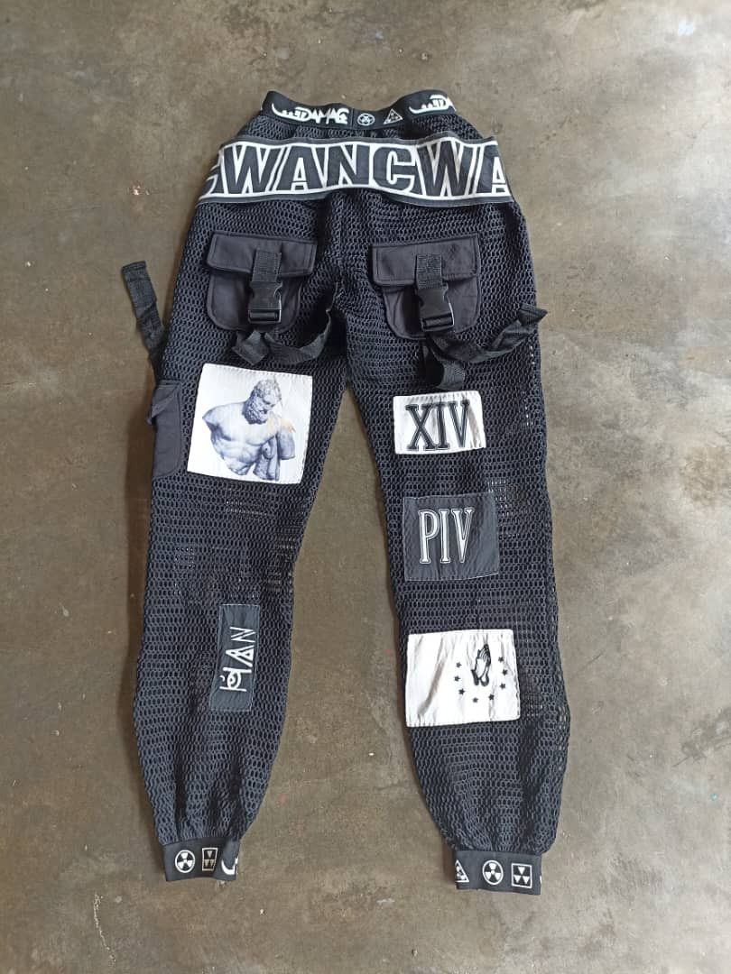 Japanese Brand Wujazz See Through Pants with mini patches Size 22" - 4 Thumbnail