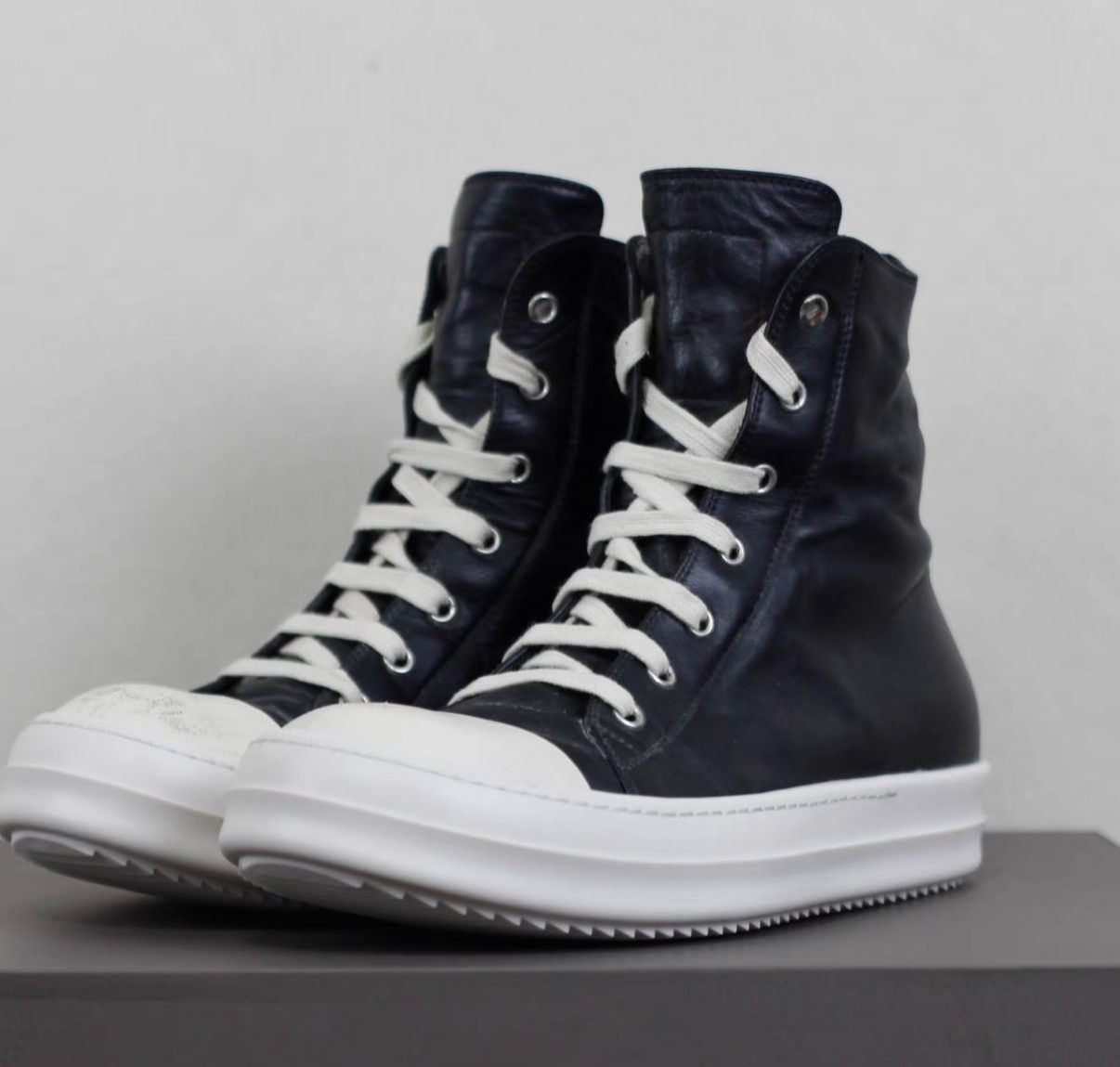 Rick Owens Rick Owens Mainline 16FW Leather High-Top Sneakers Size US 7.5 / EU 40-41 - 2 Thumbnail