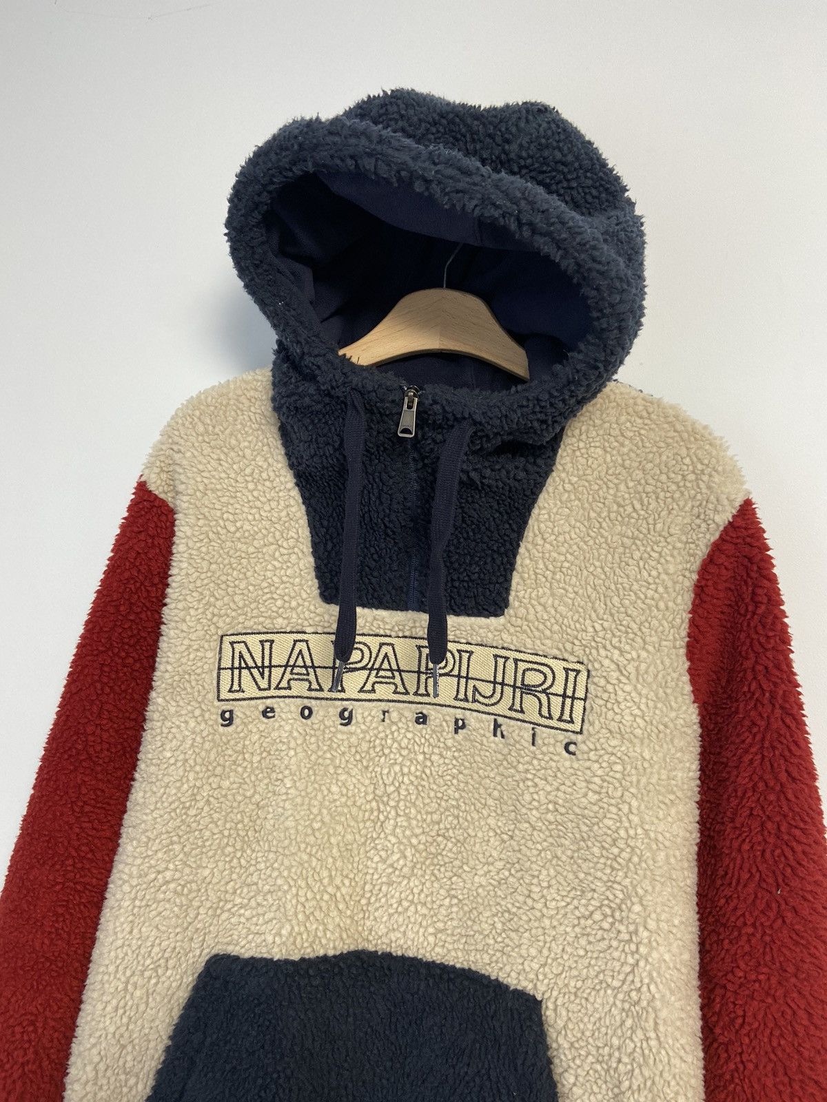 Napapijri VINTAGE NAPAPIJRI SHERPA FLEECE PULLOVER JACKET Size US L / EU 52-54 / 3 - 4 Thumbnail