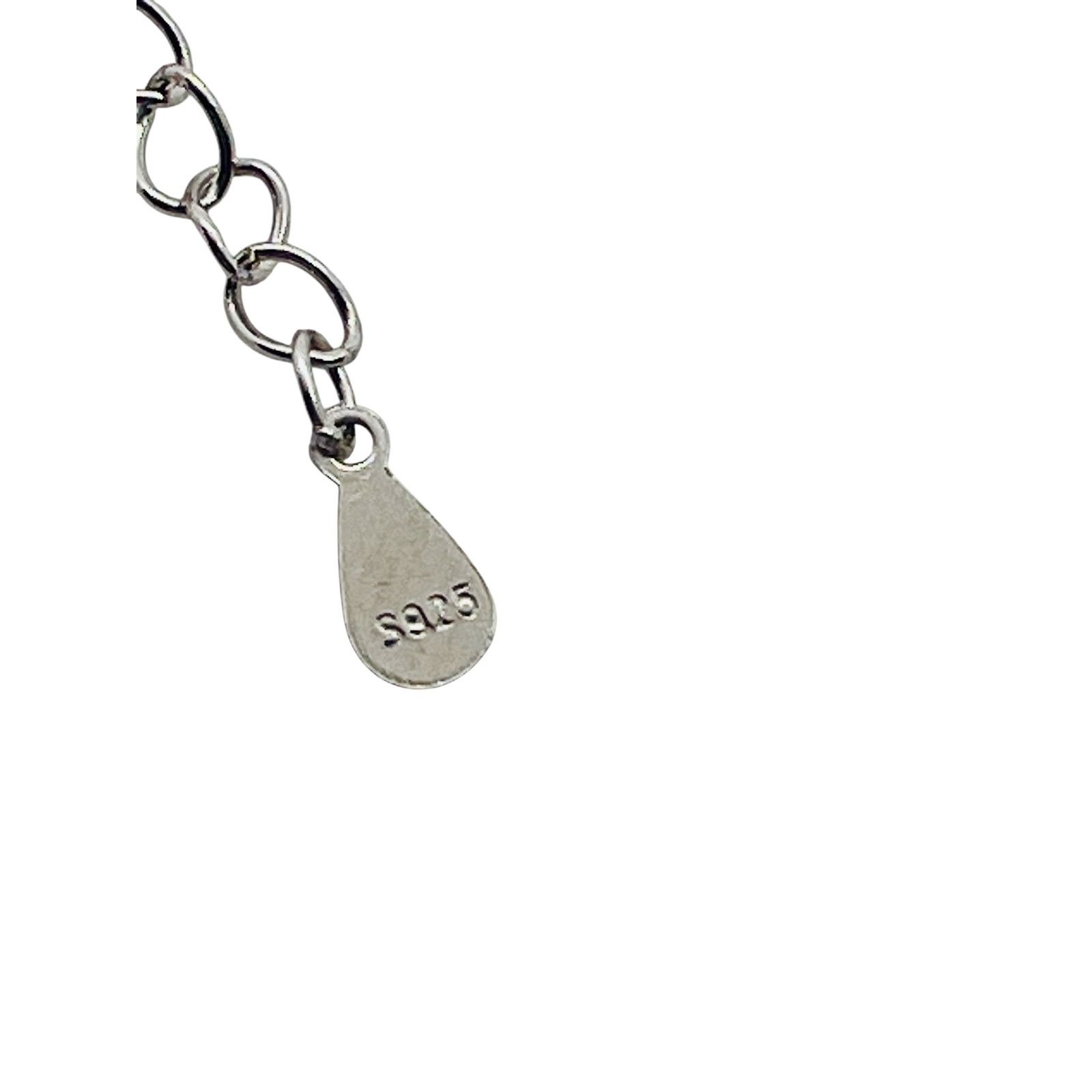 Vintage Italian Sterling Silver Cubic Zirconia Halo Pendant Necklace Size ONE SIZE - 7 Thumbnail