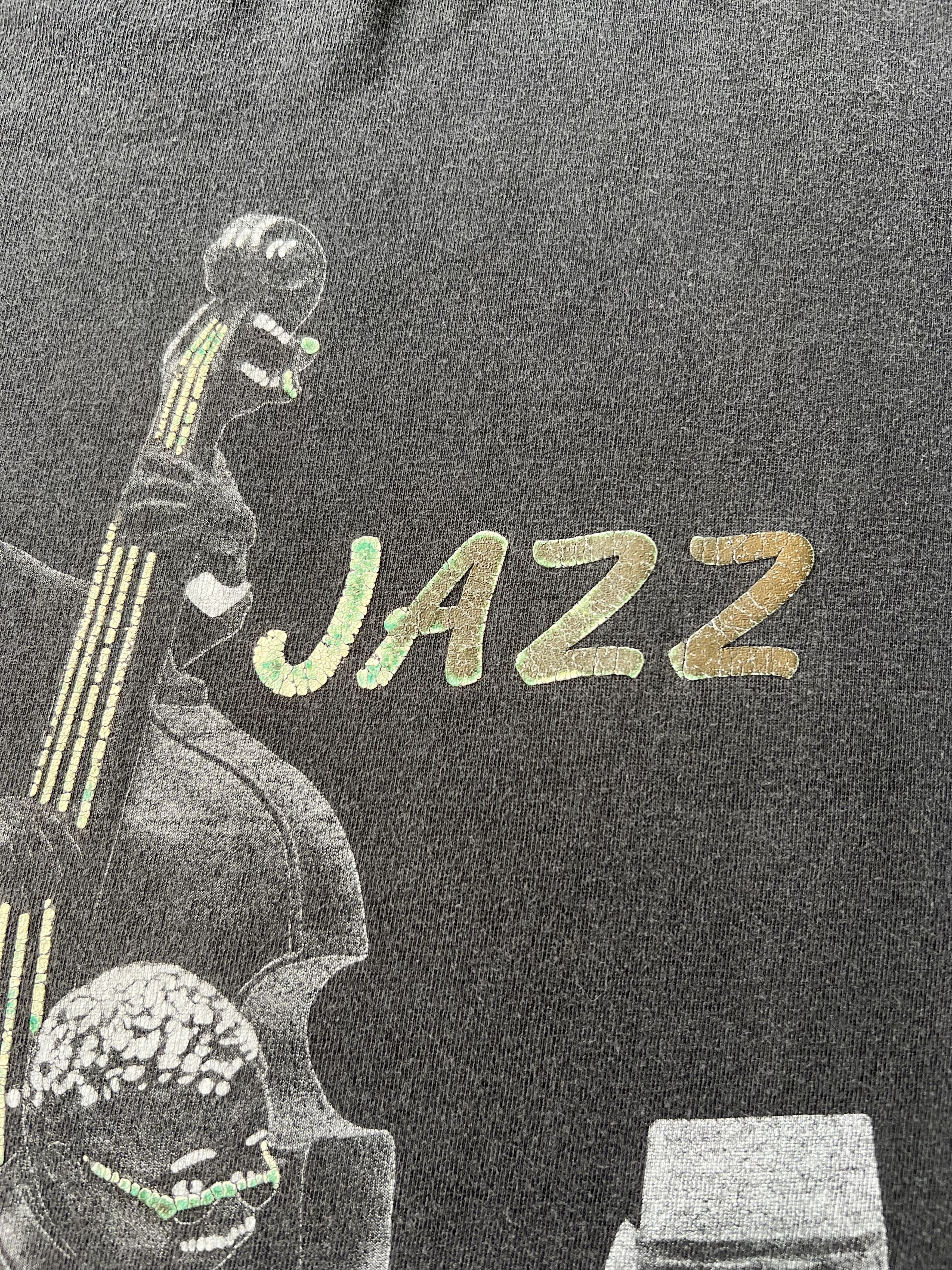 Vintage Vintage 90s Jazz Music New Orleans Faded Black T-shirt Size US XL / EU 56 / 4 - 5 Thumbnail