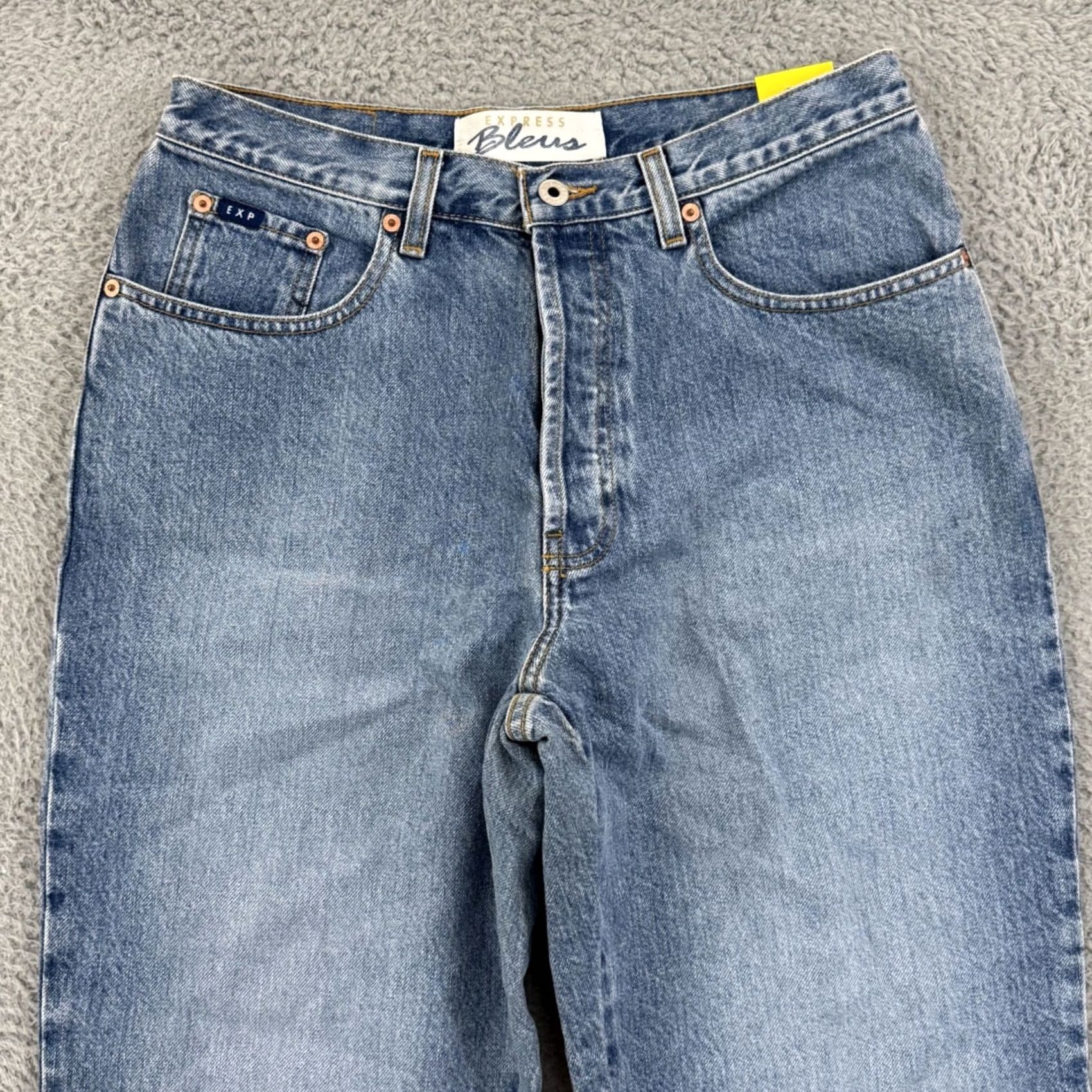 Express VINTAGE Express Bleus Jeans Womens 31x32 High Rise 90s Button Fly Blue NWT Jeans Size 34" / US 12 / IT 48 - 3 Thumbnail