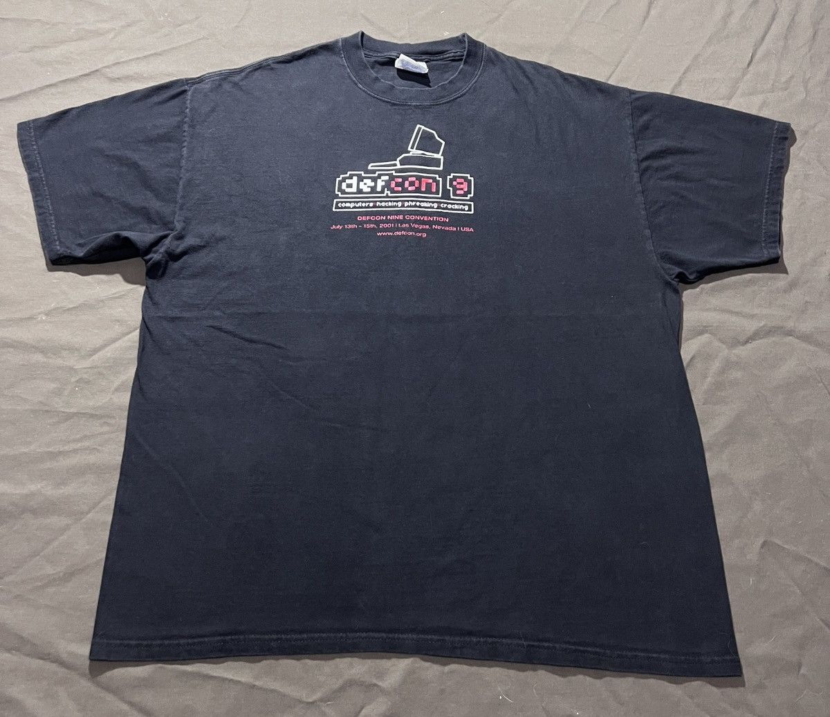 DEFCON Very Rare Vintage Defcon 9 Promo Tee Computer Hacking Size US XL / EU 56 / 4 - 2 Thumbnail