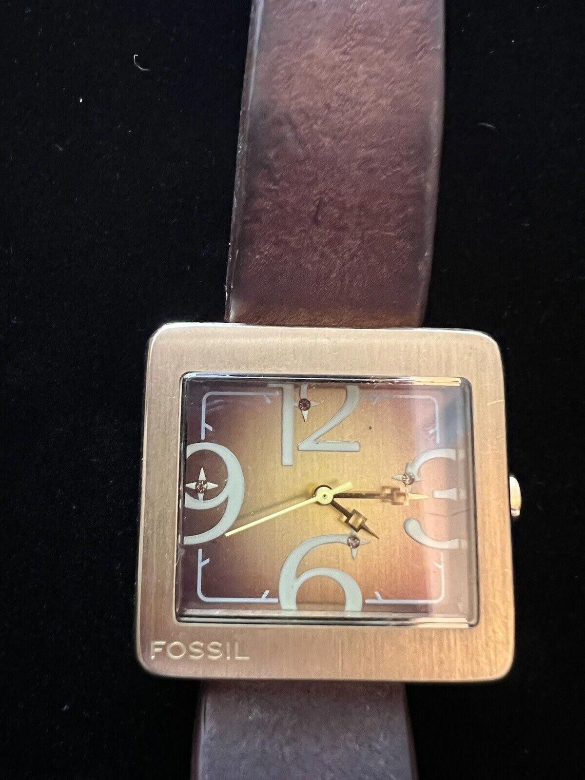 Fossil Ladies Fossil Jr-9628 Watch Gold With Brown Leather Size ONE SIZE - 1 Thumbnail