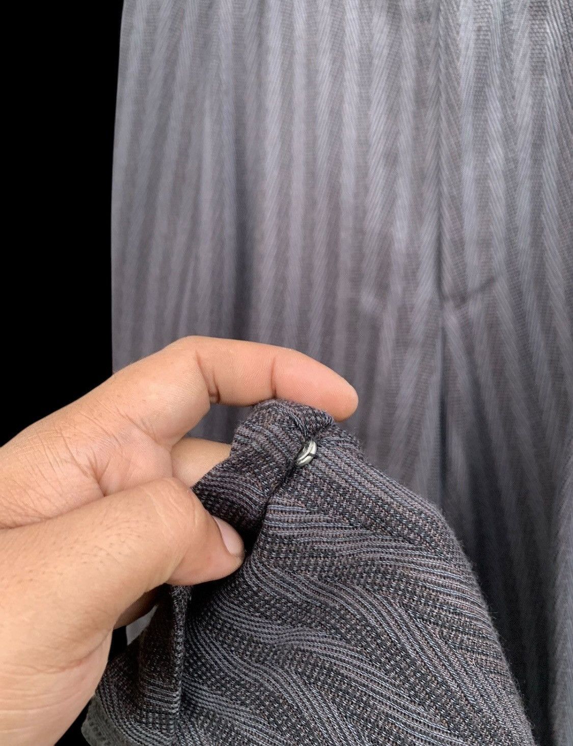 Vintage 🔥Vintage Italian texture striped baggy wool trouser pants Size US 31 - 6 Thumbnail