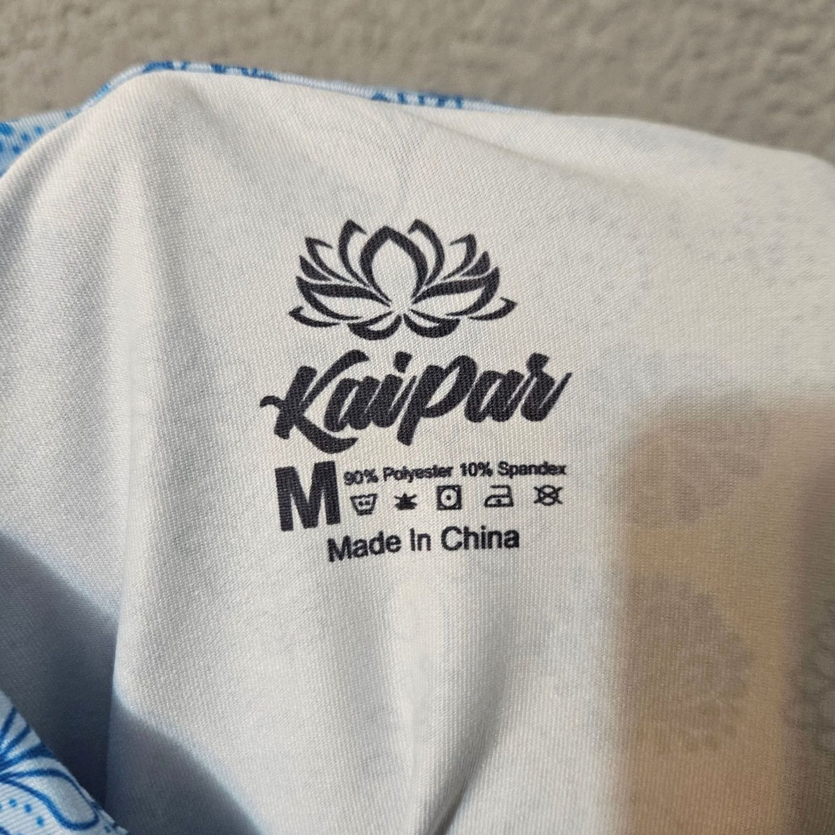 Vintage Kaipar Polo Shirt Mens Med Blue Floral Performance Short Sleeve Athleisure Golf Size US M / EU 48-50 / 2 - 4 Thumbnail
