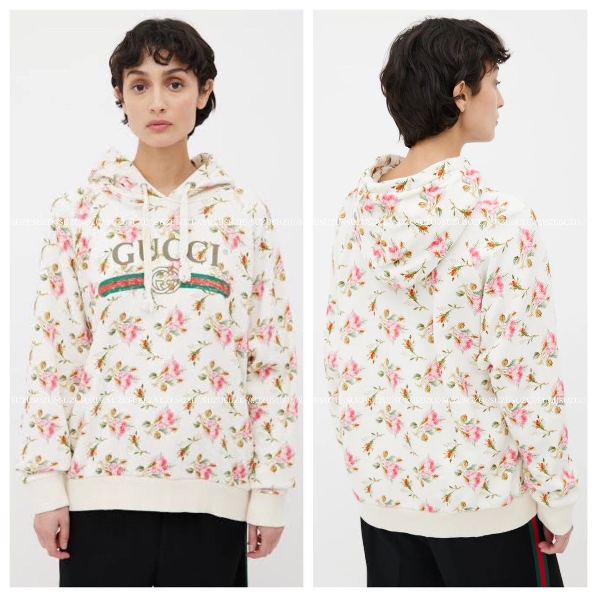 Floral gucci hoodie deals