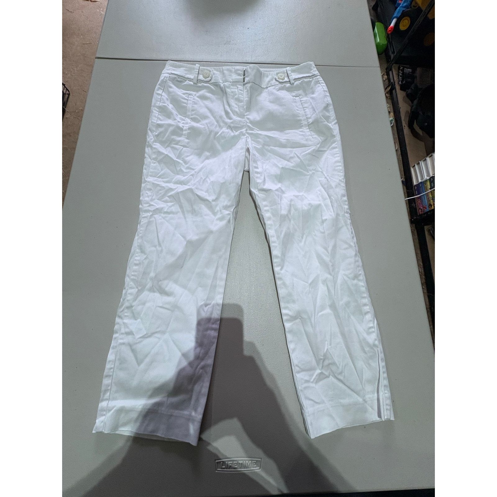 Loft LOFT Original Women’s White Straight Leg Pants Size 2 Size 26" / US 2 / IT 38 - 2 Thumbnail