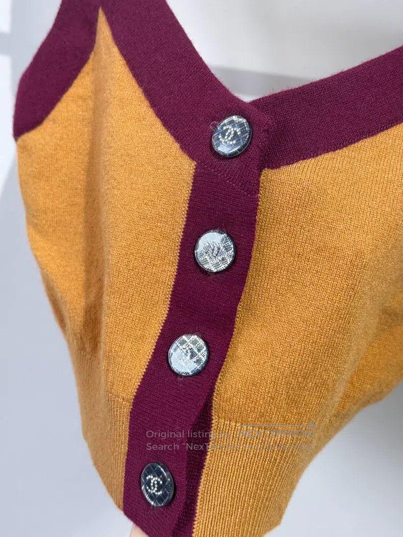 Chanel Chanel 21K wine red with bright yellow short knitted suspe Size XXS / US 00 / IT 34 - 7 Thumbnail