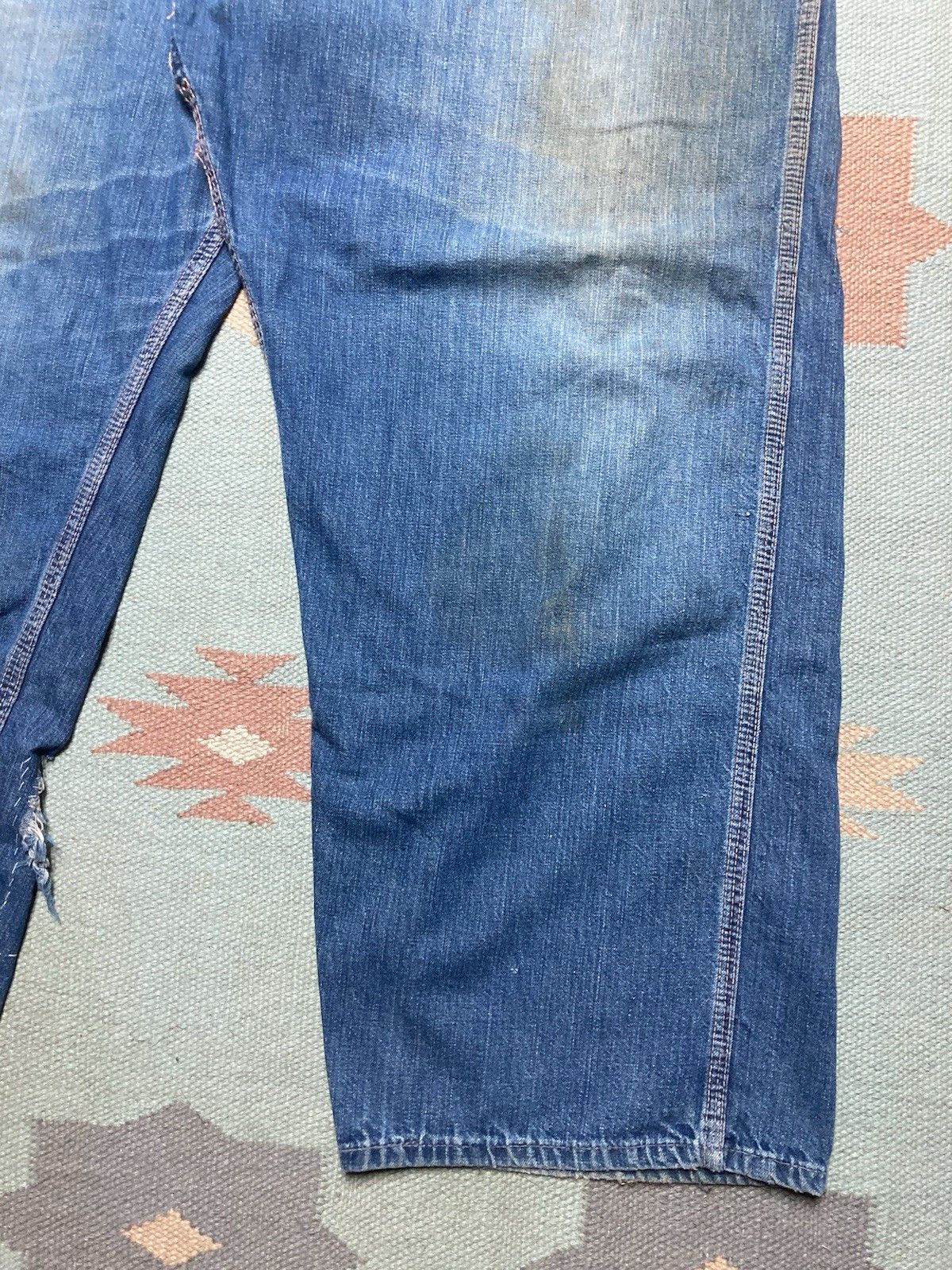 Vintage 1950s denim carpenter jeans Big Mac dark faded workwea 40x28 Size US 40 / EU 56 - 3 Thumbnail