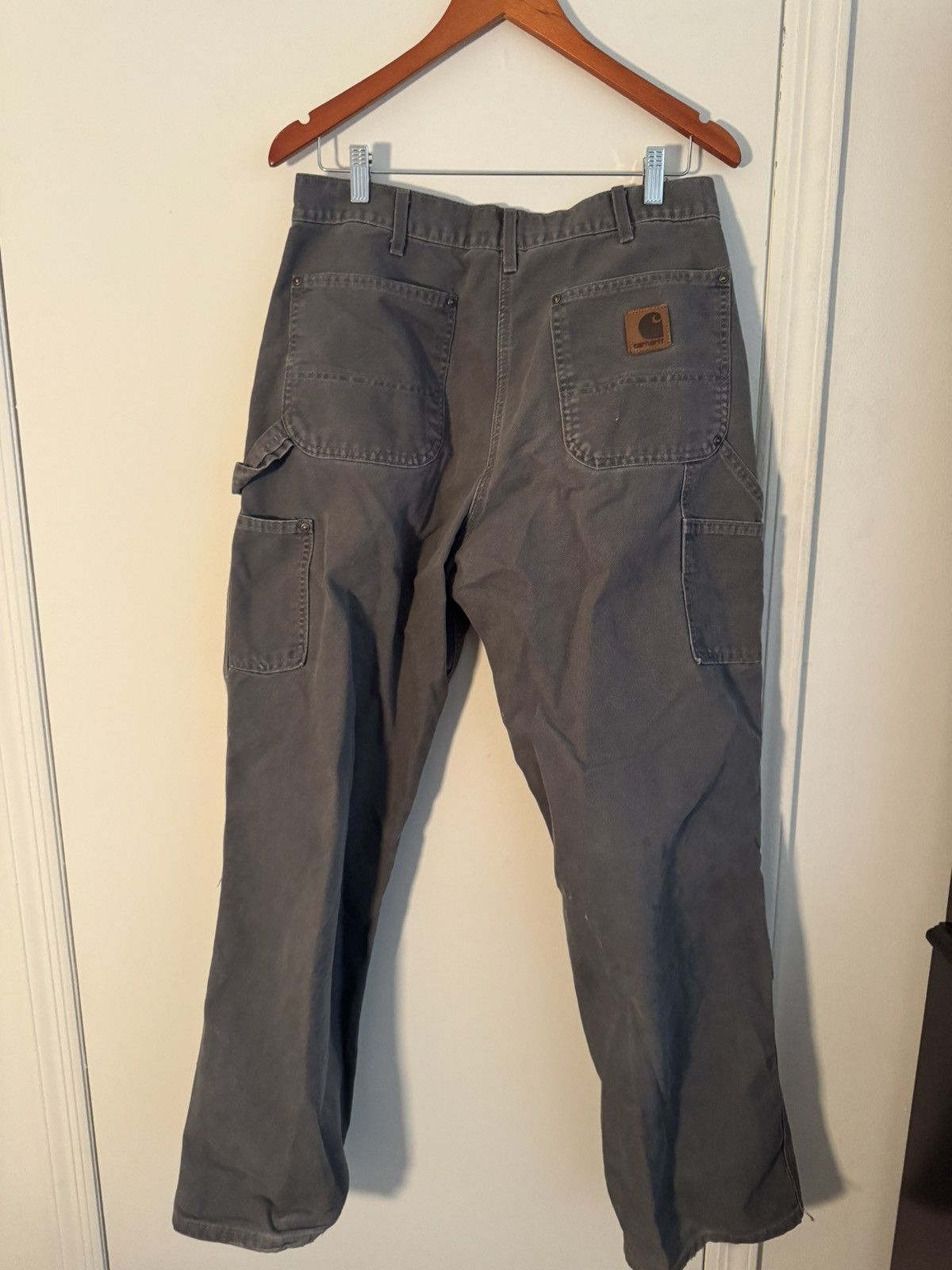 Carhartt Vintage Carhartt B136 Grey Double Knee Work Pants (34x32) Size US 34 / EU 50 - 3 Thumbnail