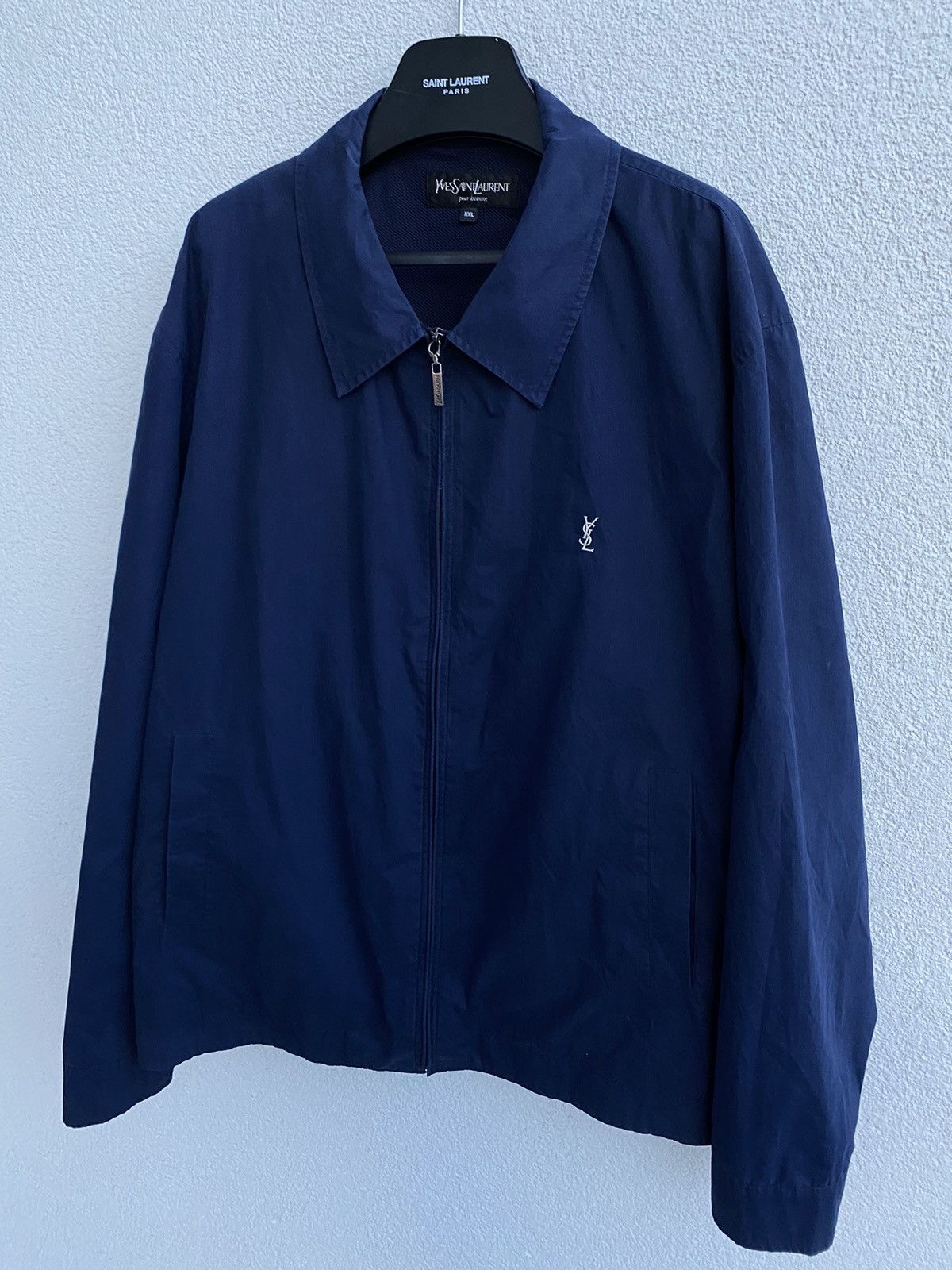 Yves Saint Laurent YSL Jacket YSL Bomber Dark Navy Size US XXL / EU 58 / 5 - 2 Thumbnail