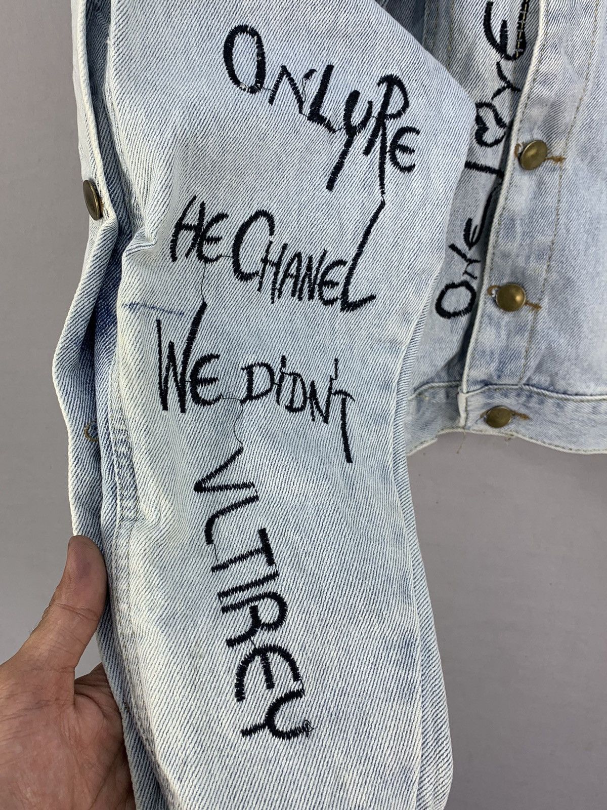 Other Punk Style Denim Crop Top Jacket Size L / US 10 / IT 46 - 7 Thumbnail